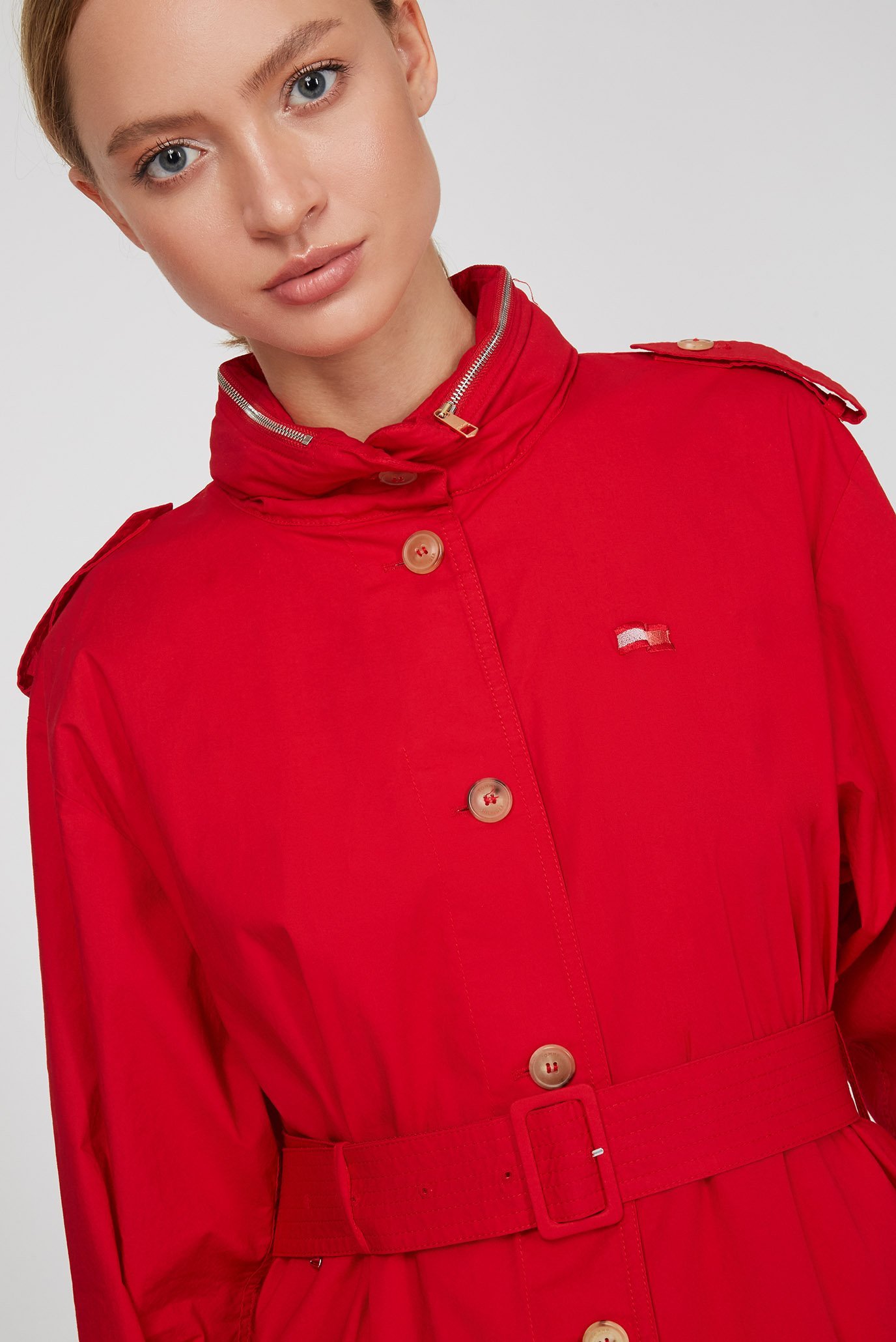 Женский красный тренч ICON COTTON FLUID 10