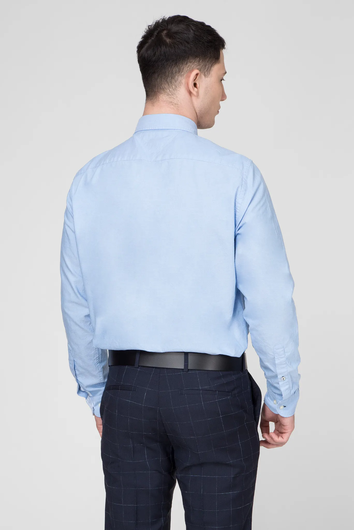 Мужская голубая рубашка SANDWASHED OXFORD 3