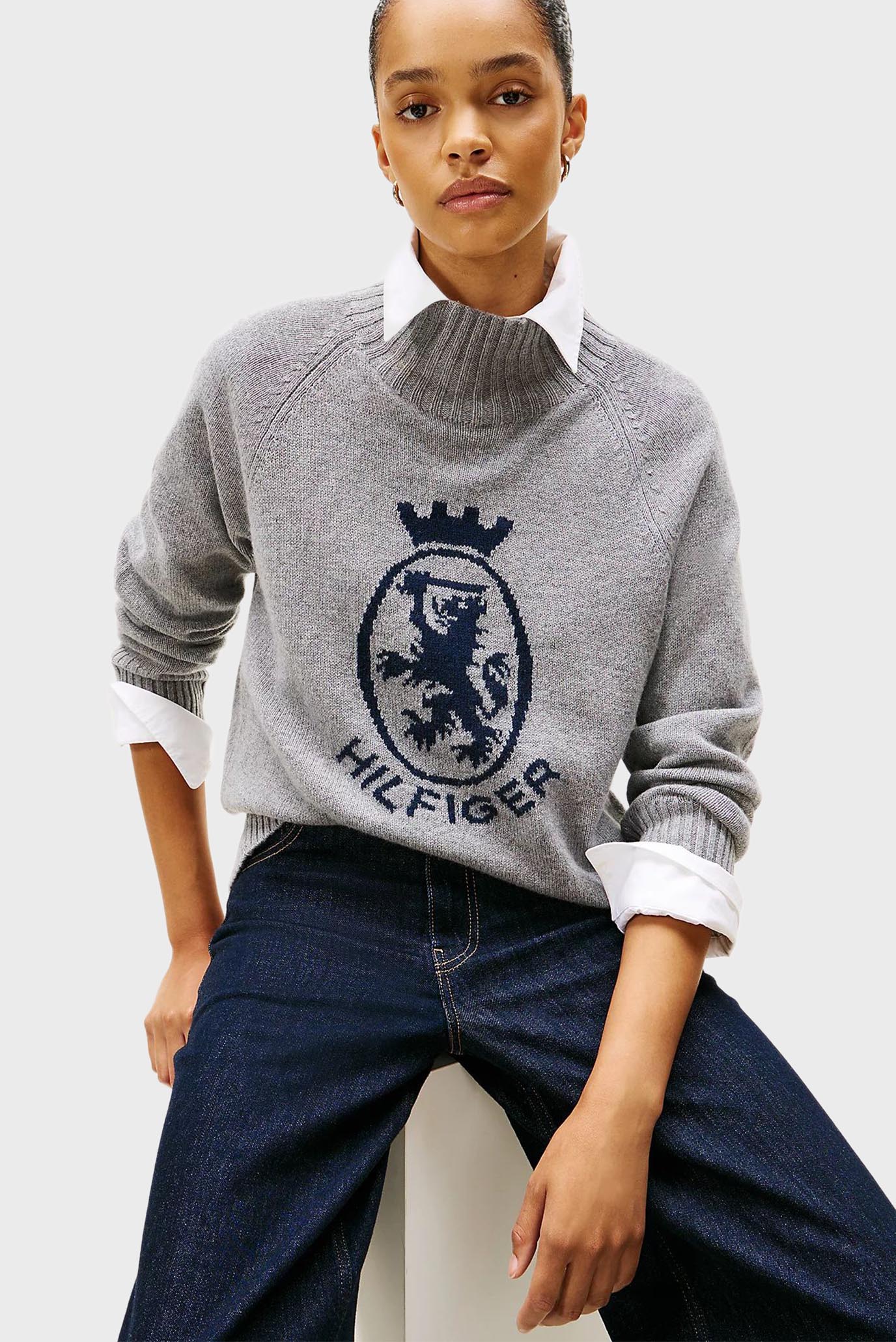 Свитер WOOL BLEND GRAPHIC MOCK-NK SWT 4