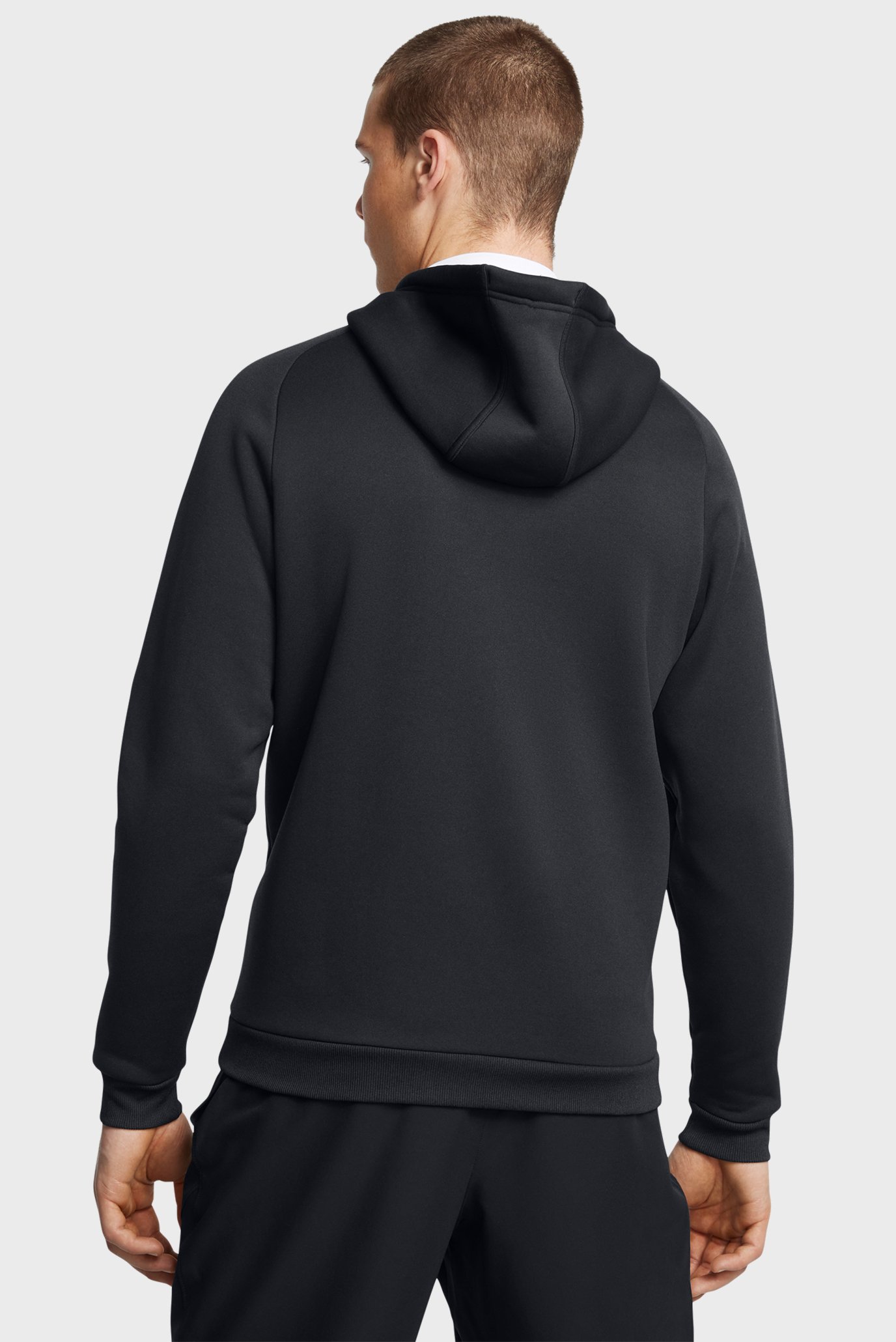 Мужское черное худи UA Armour Fleece Pro FZ 2