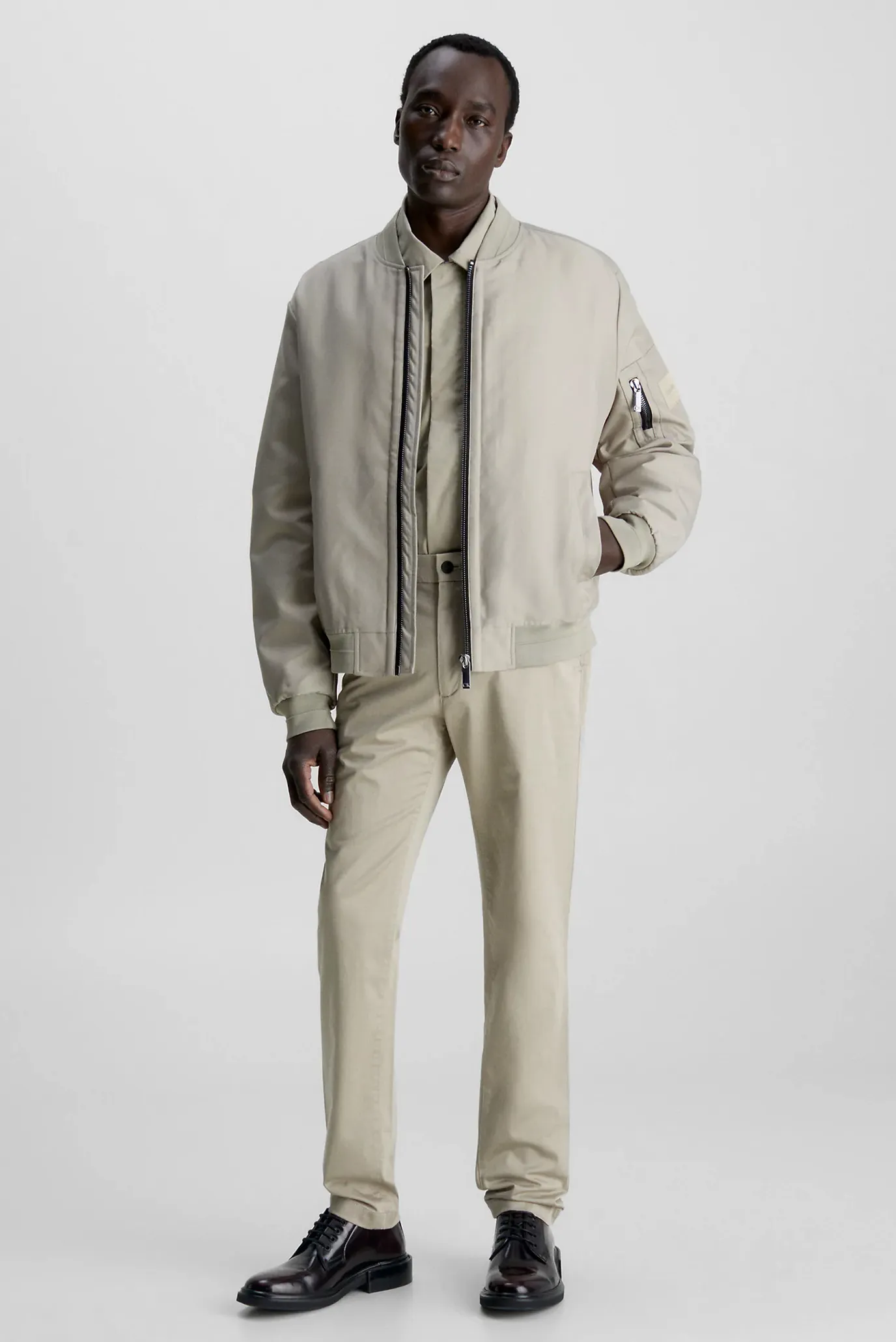 Мужской белый бомбер RECYCLED CANVAS HERO BOMBER 2