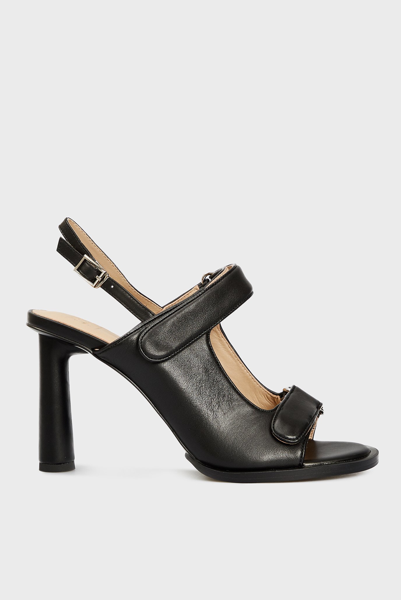 Женские черные кожаные босоножки Skayler 6