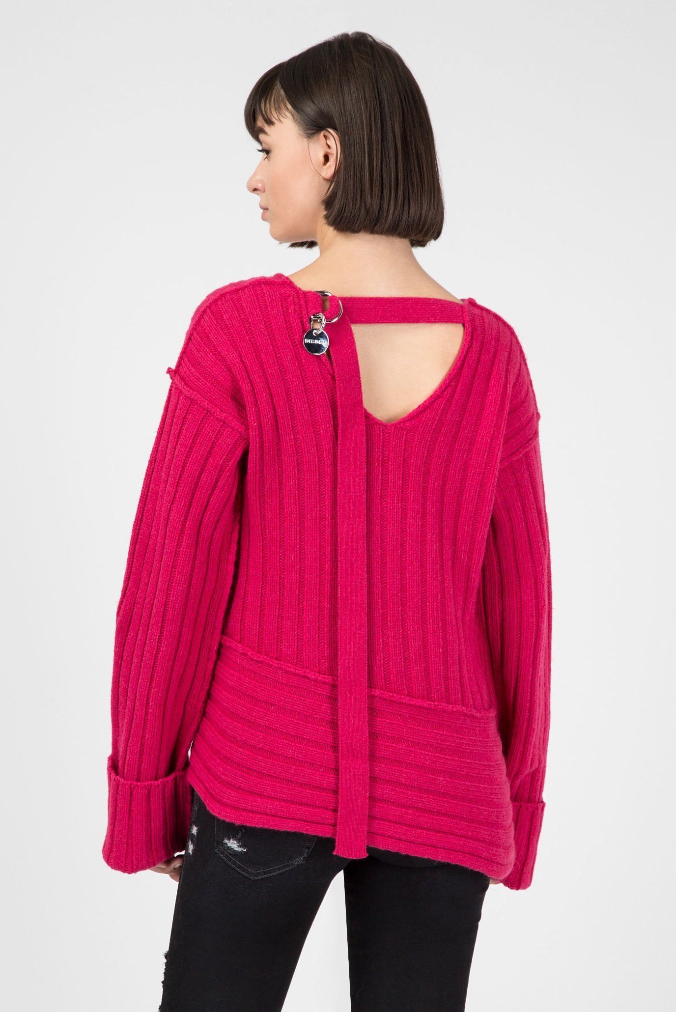 Женский черный пуловер 8