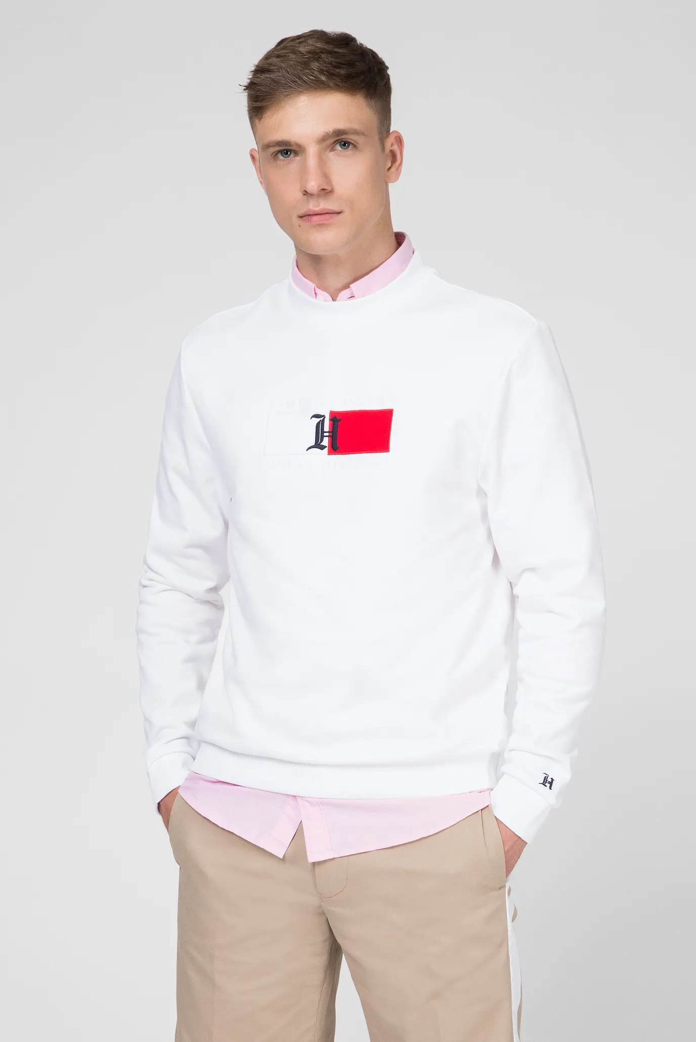 Мужской белый свитшот LEWIS HAMILTON LOGO 6