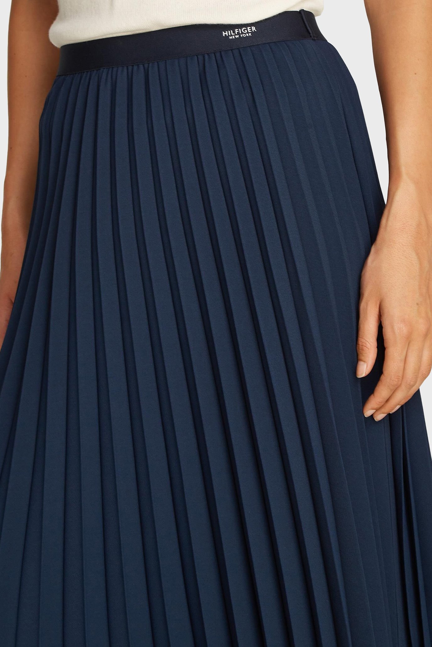 Женская темно-синяя плиссированная юбка FLUID PLEATED PULL ON MIDI SKIRT 2