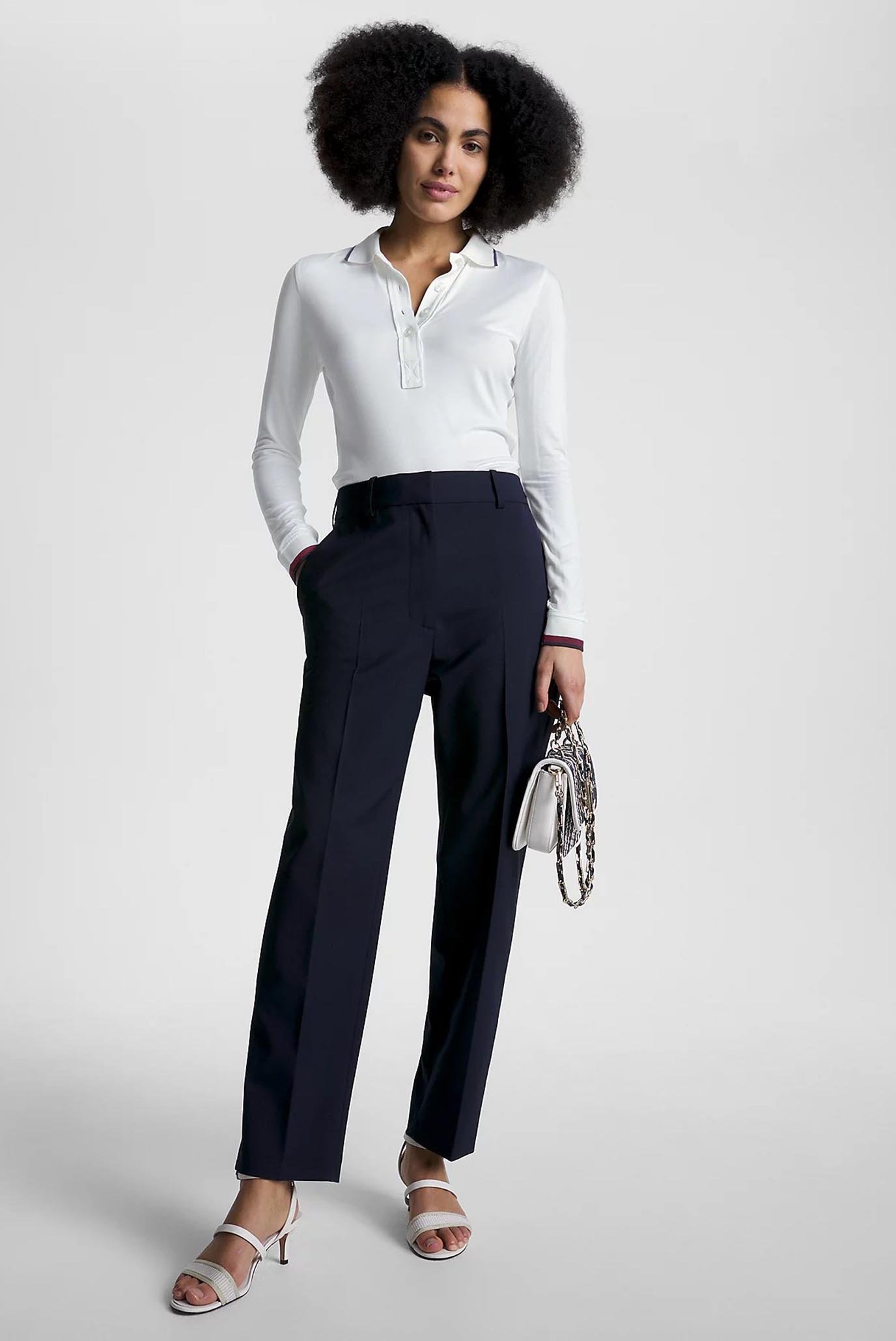 Поло с длинным рукавом SLIM SPLIT GLOBAL STR POLO LS 2