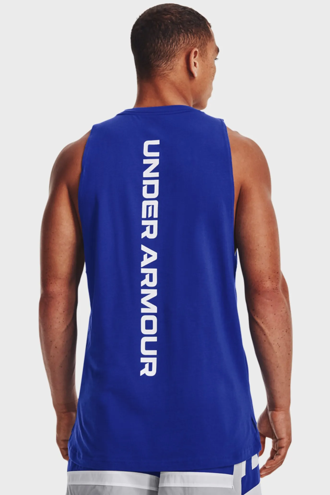 Мужская синяя майка UA BASELINE COTTON TANK 9