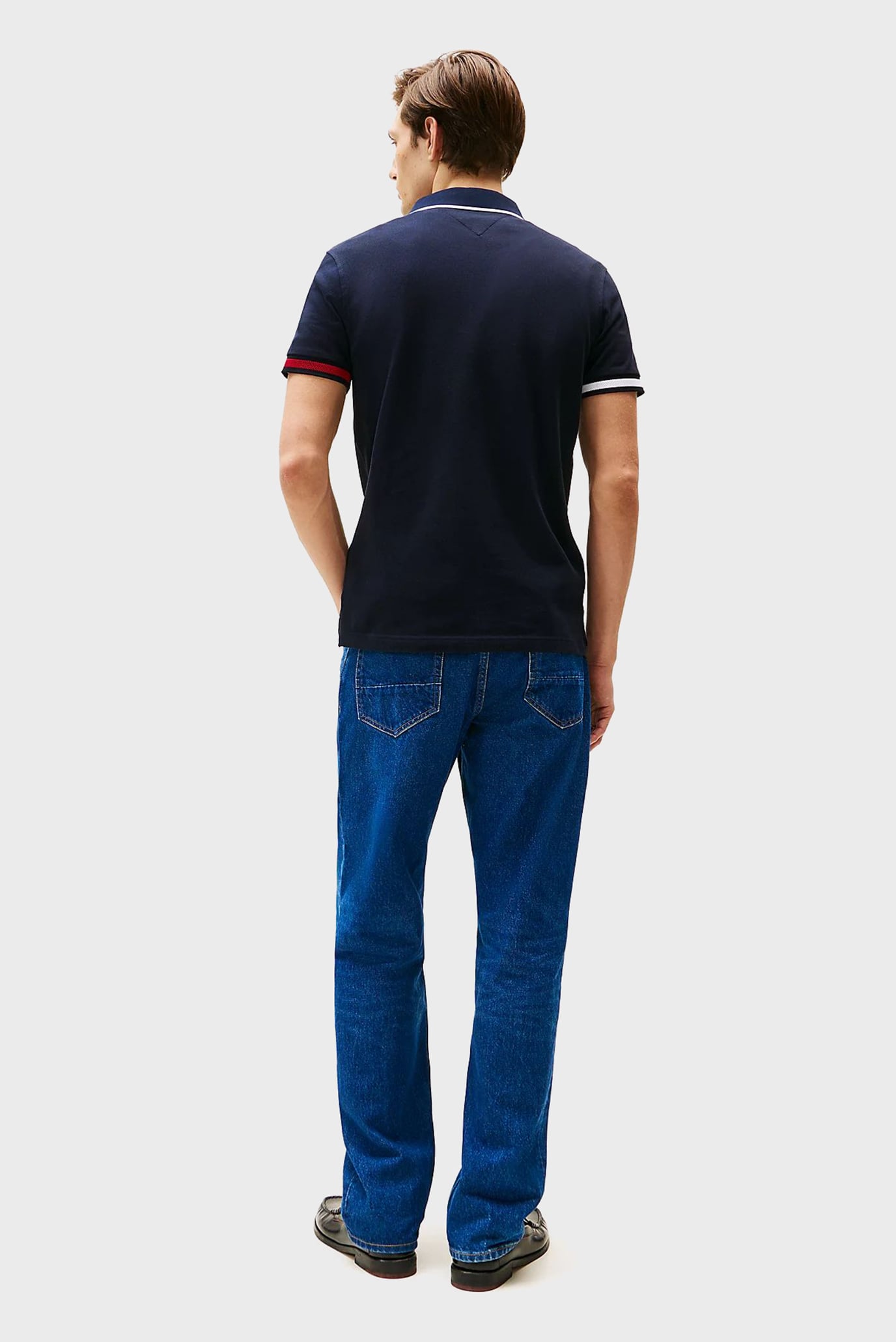 Мужское темно-синее поло FLAG CUFF SLIM FIT 3