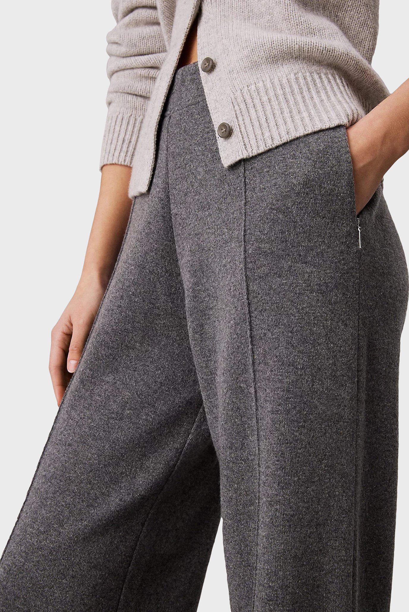 Женские серые брюки WOOL BLEND JERSEY 4