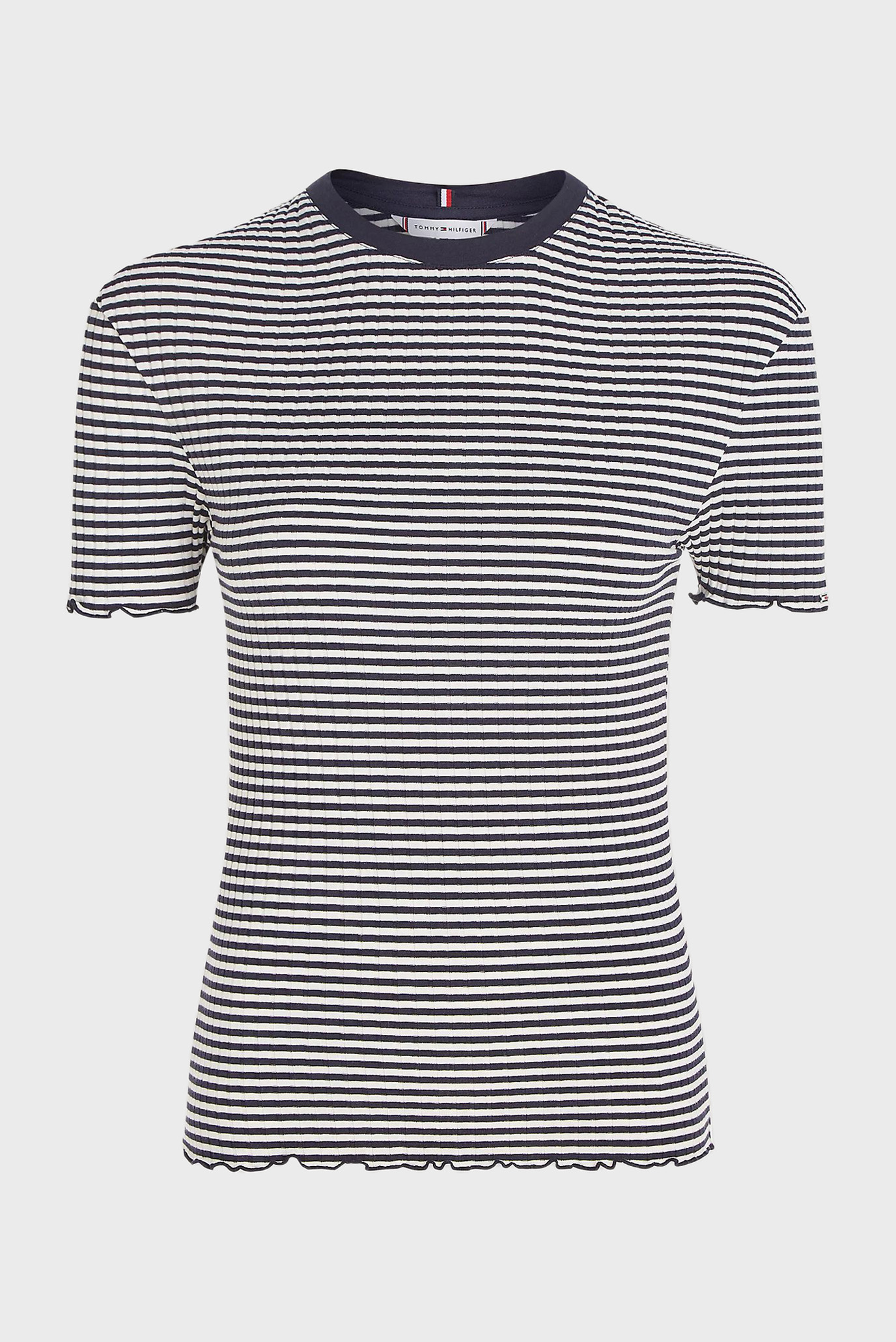 Женский топ в полоску SLIM CTN MODAL RIB STP C-NK SS 5