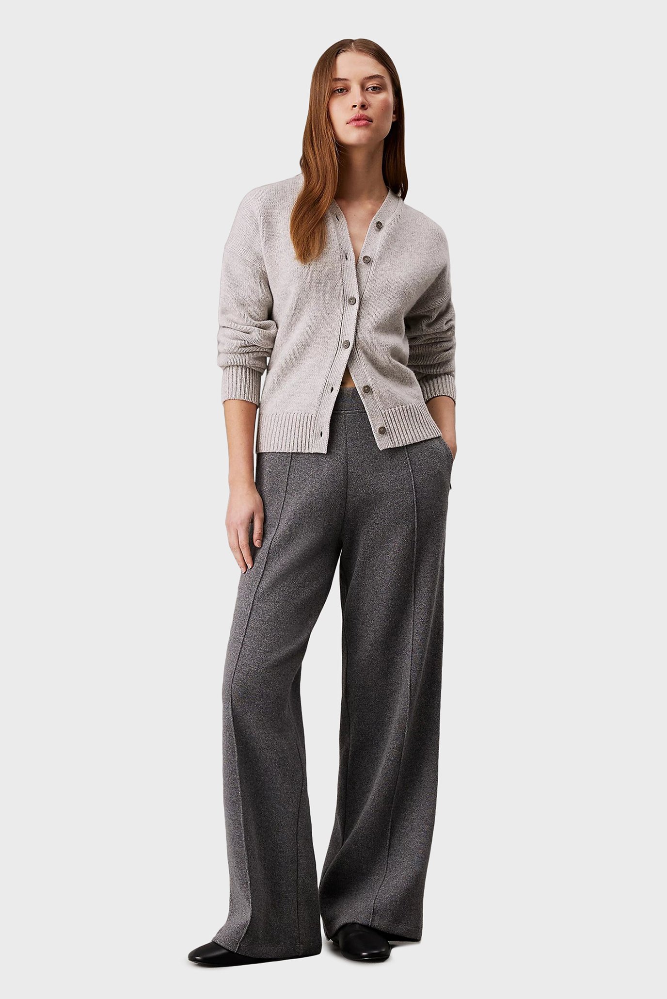 Женские серые брюки WOOL BLEND JERSEY 2