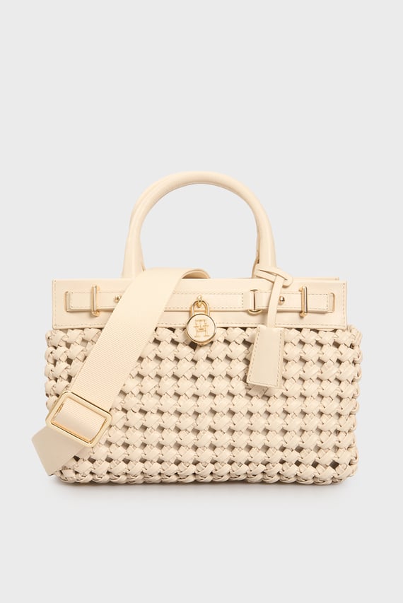 Женская белая кожаная сумка AMERICAN ICON MINI TOTE LE WO