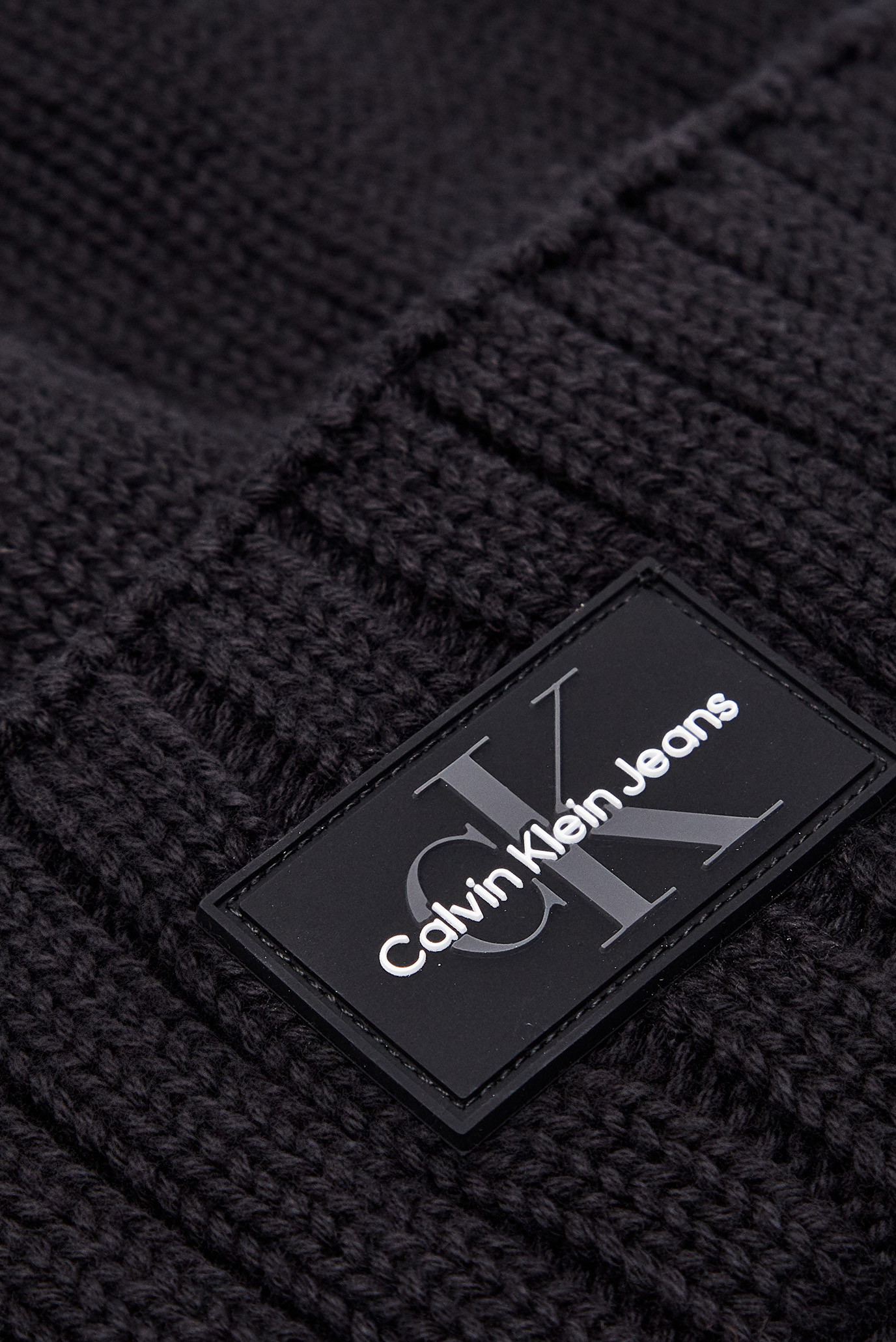 Мужская черная шапка MONO LOGO PATCH BEANIE RUB 3