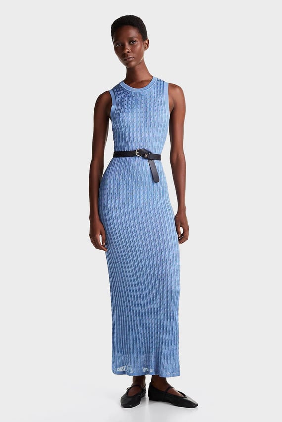 Платье RAYON CABLE LONG FLARED DRESS NS