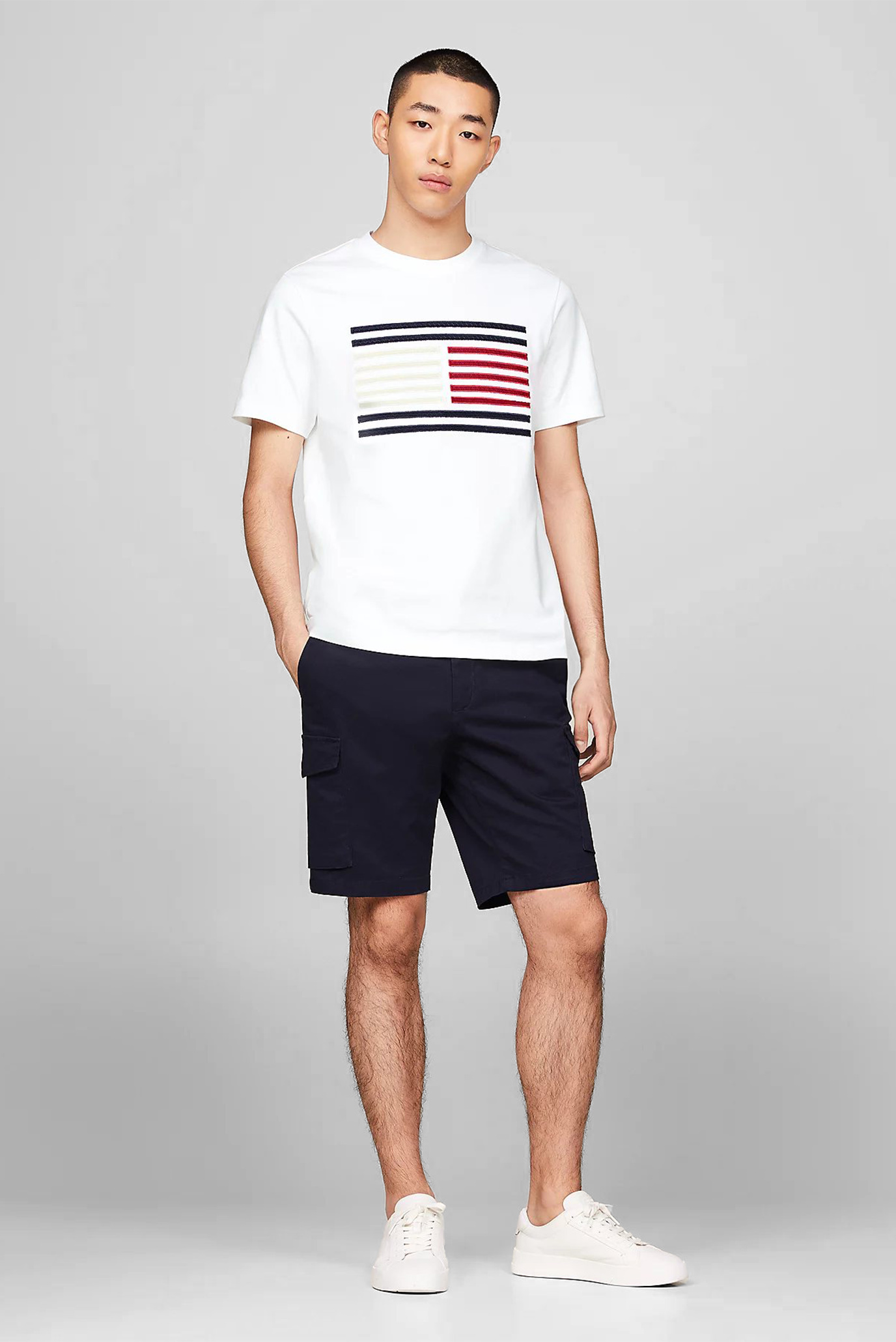 Мужская белая футболка GROSSGRAIN FLAG TEE 2