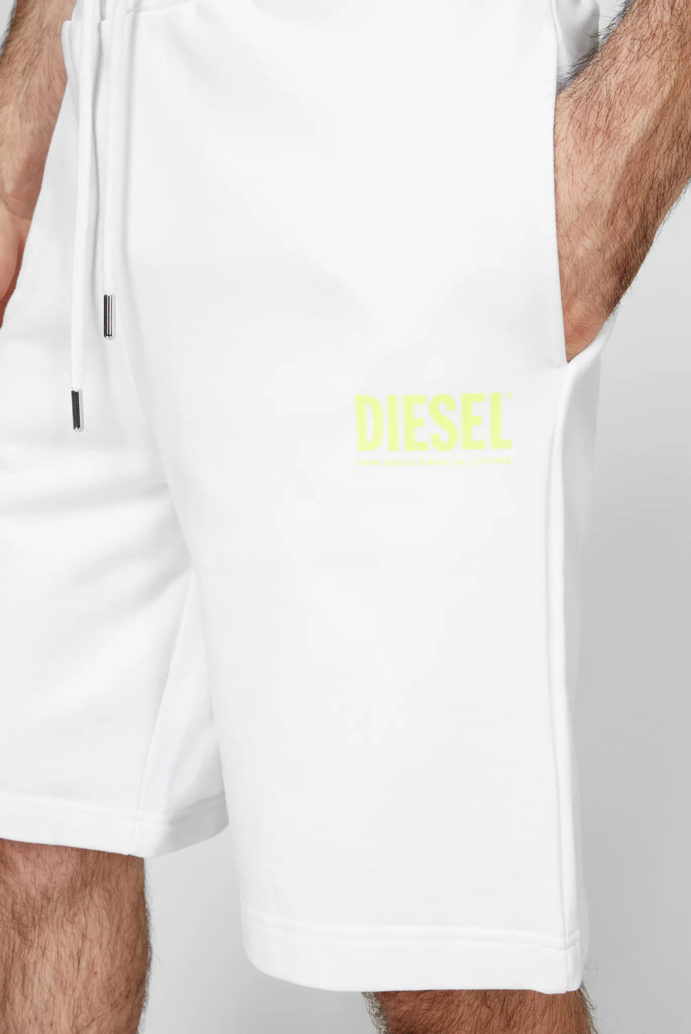 Мужские белые шорты P-CROWN LOGO SHORTS 5