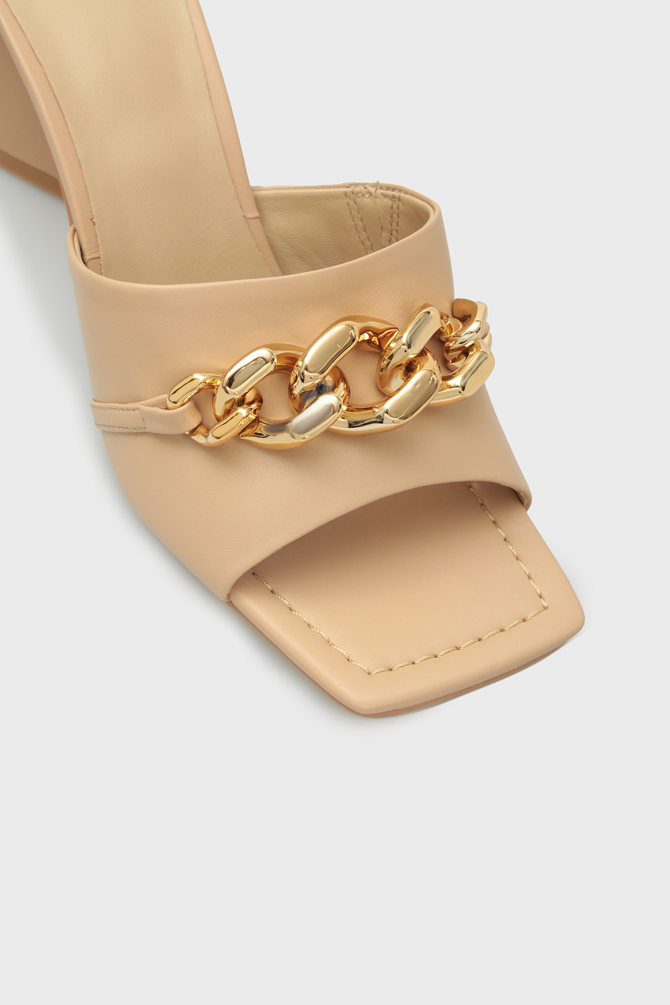 Женские бежевые кожаные мюли Venera 9