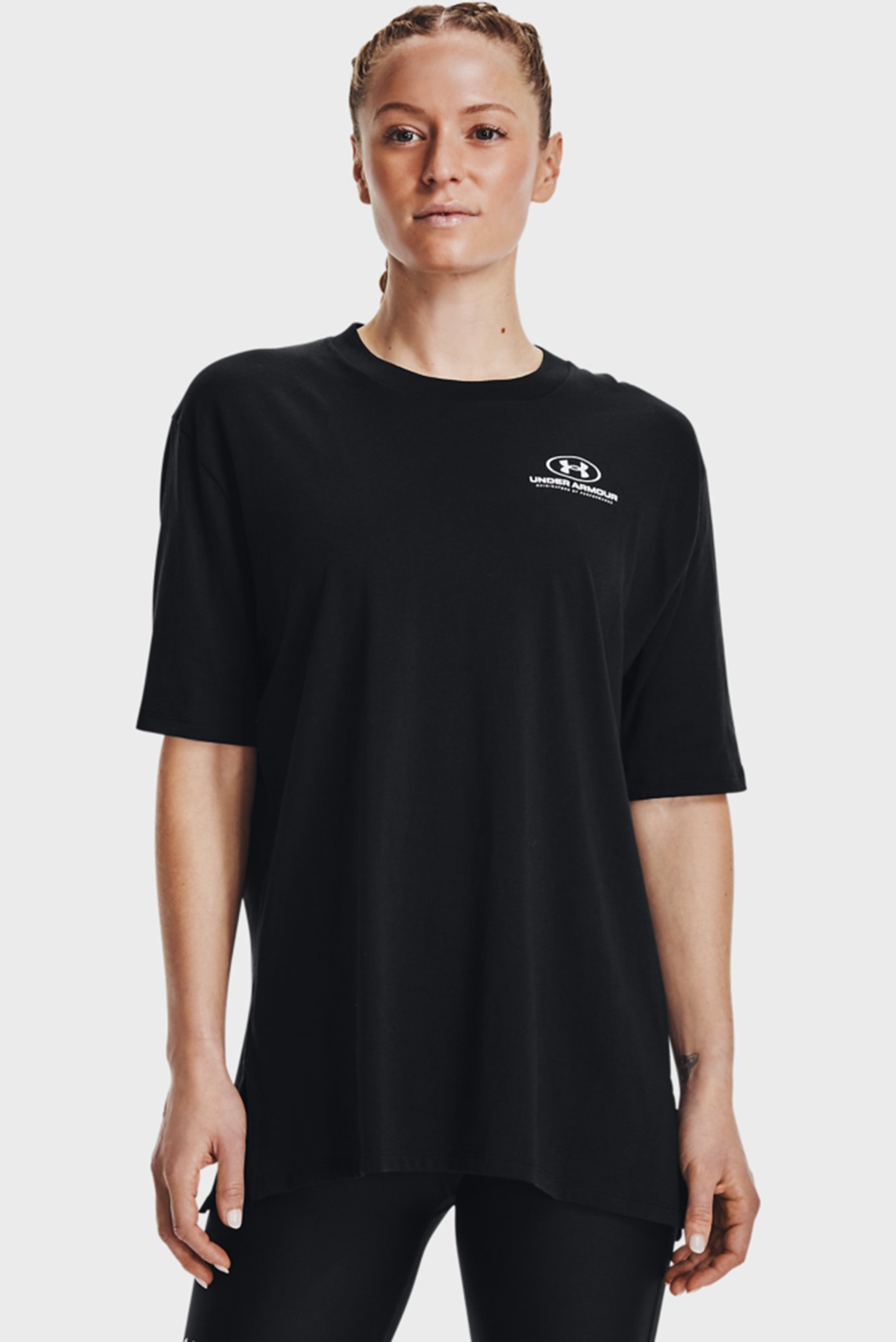 Женская черная футболка Oversized Graphic SS-BLK 1
