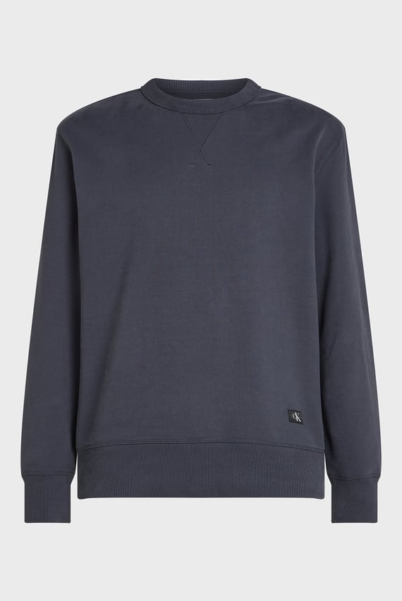 Мужской темно-синий свитшот WOVEN LABEL CREW NECK Calvin Klein Jeans