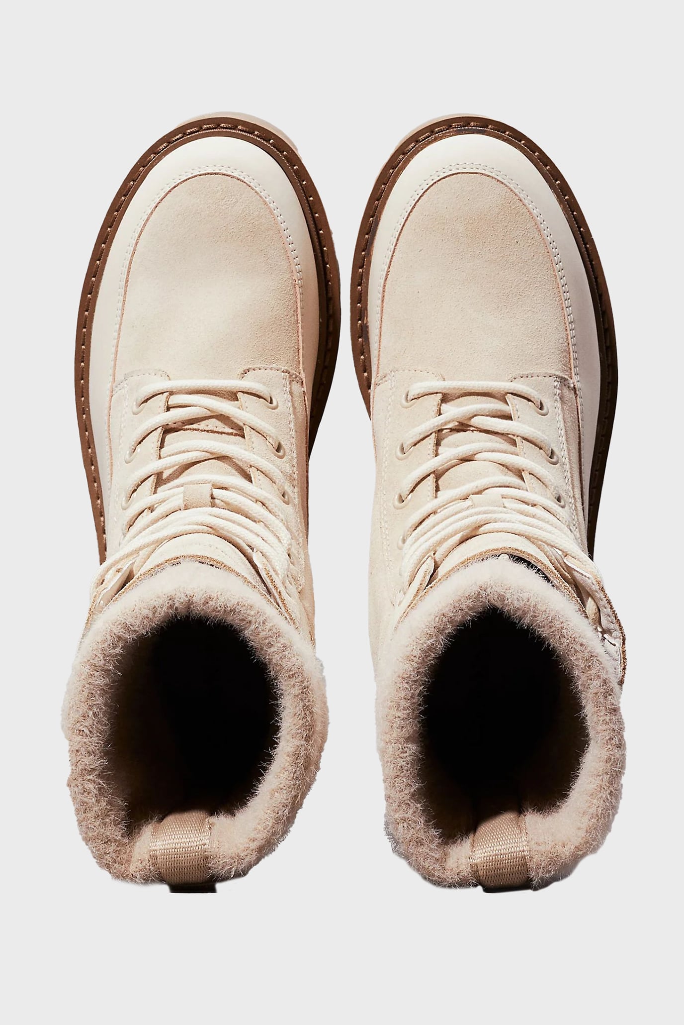 Женские бежевые замшевые ботинки COMBAT MID LACE UP BOOT WL 5