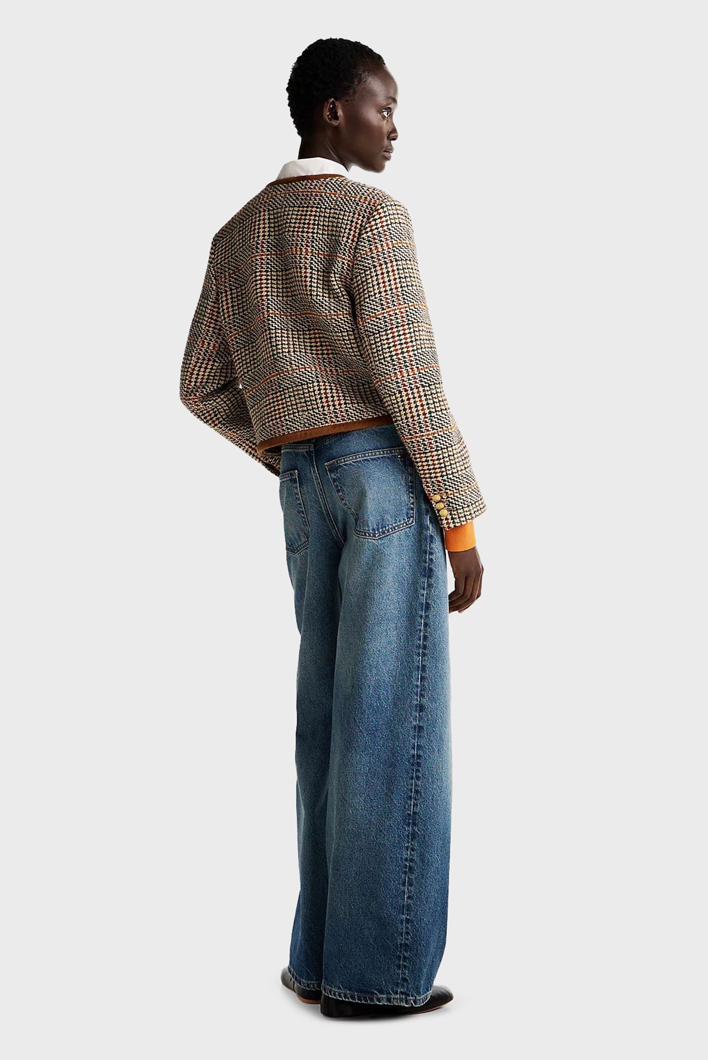 Женский твидовый жакет TWEED WOOL MIX CHECK CREW JACKET 3