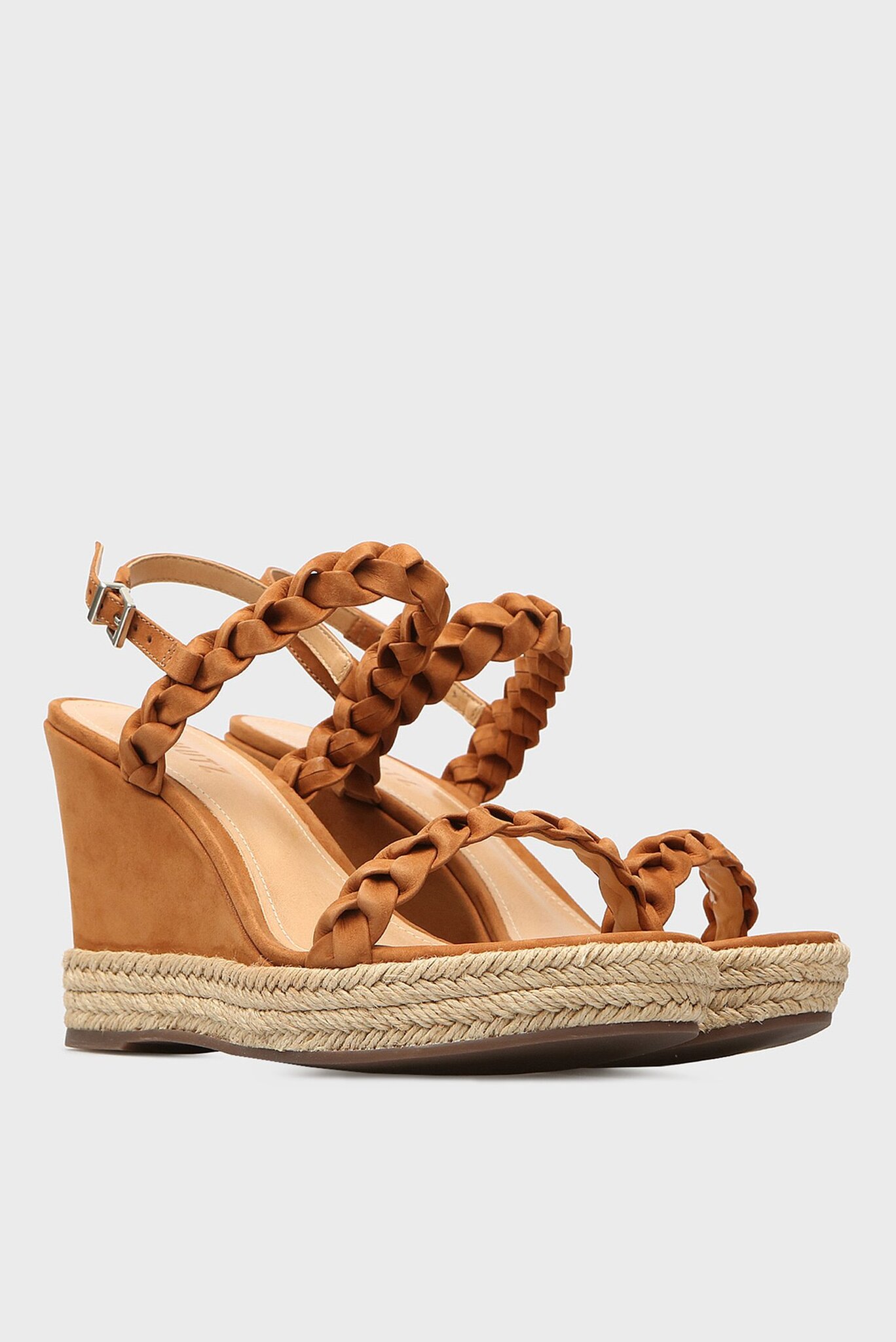 Женские рыжие кожаные босоножки 2