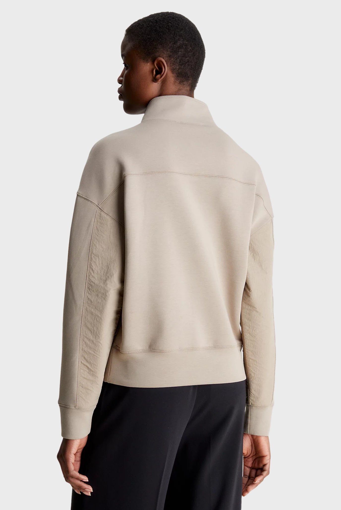 Женская бежевая спортивная кофта MIX MEDIA HALF ZIP 3