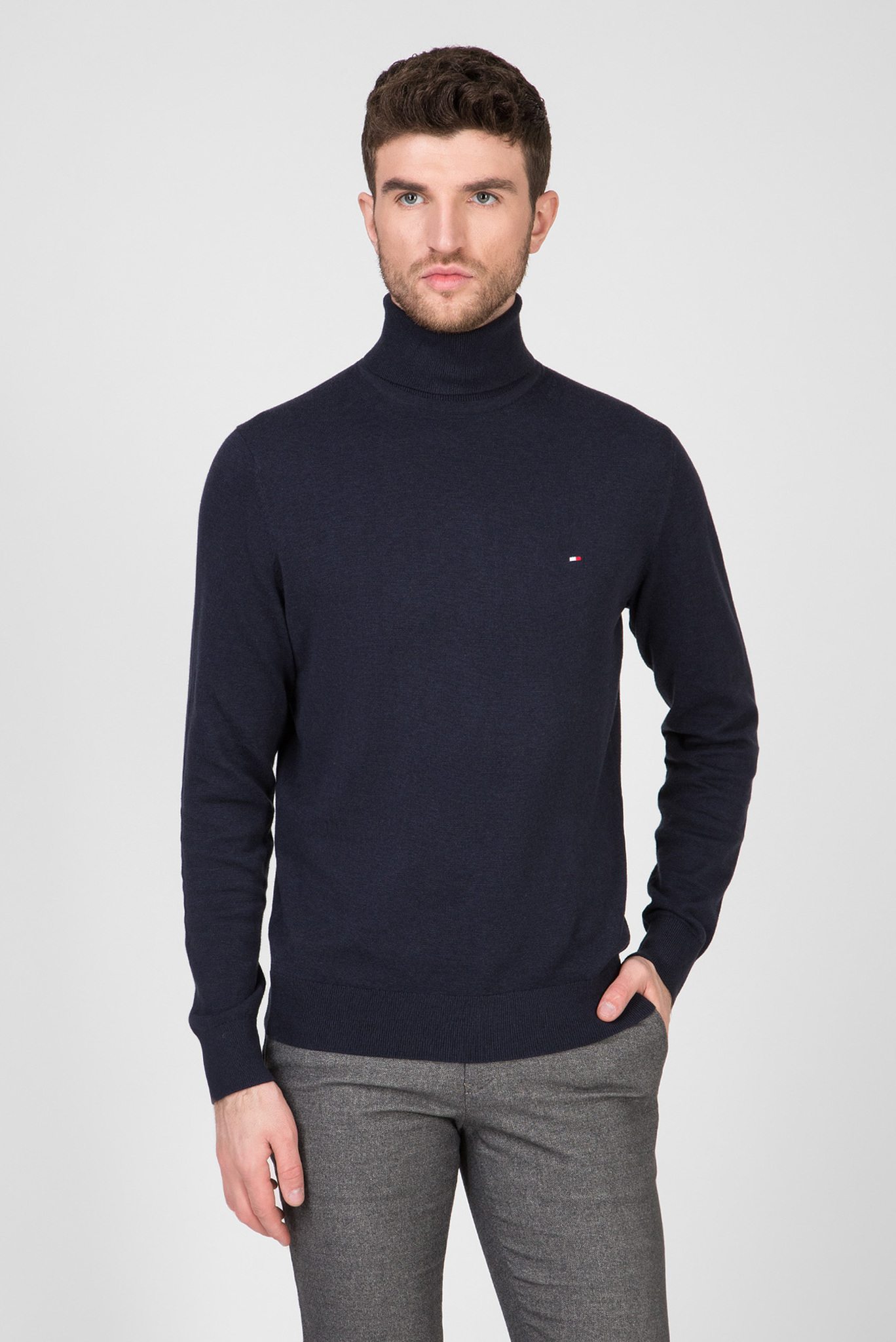 Мужской темно-синий гольф ORGANIC COTTON SILK 1