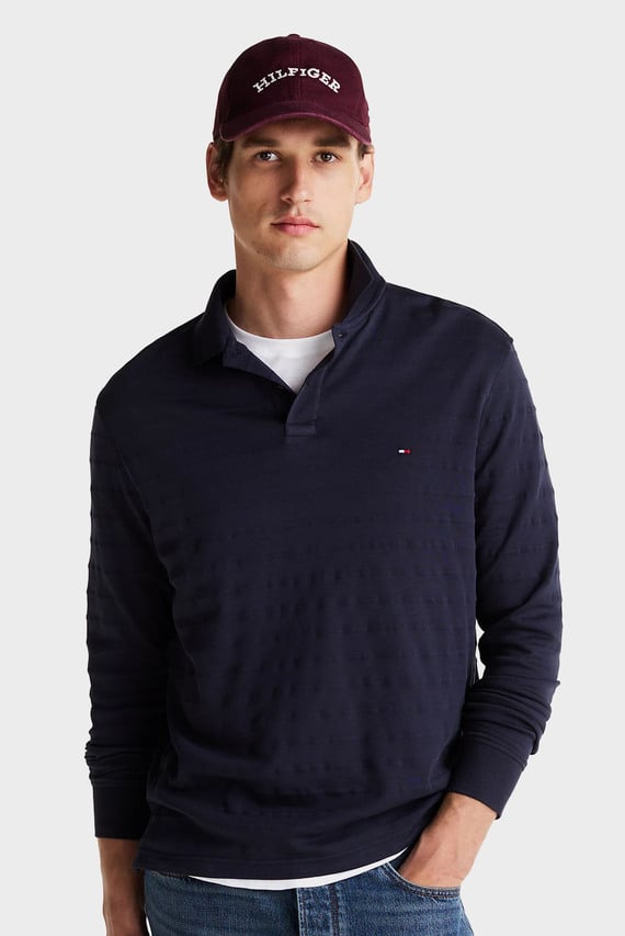 Поло с длинным рукавом MERC JACQUARD STRIPE LS REG POLO