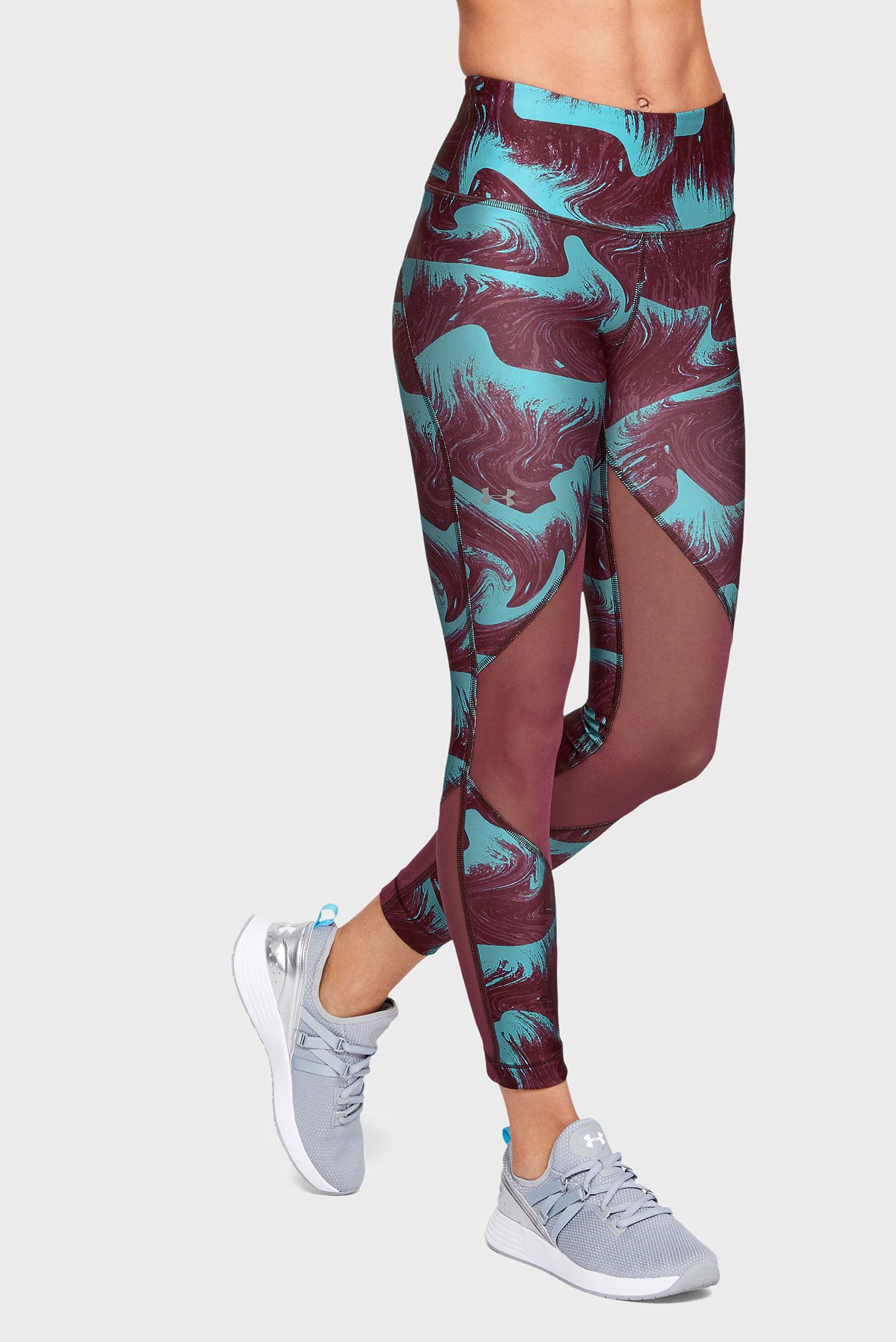 Женские тайтсы с принтом UA HG Armour Mesh Ankle Crop 6