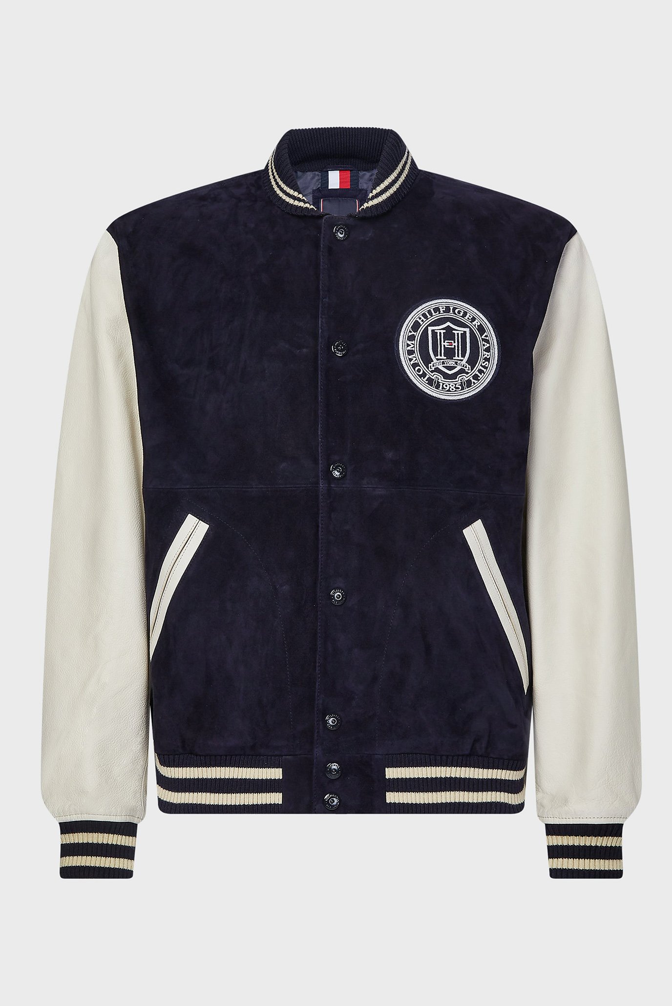 Мужской темно-синий кожаный бомбер VARSITYTommy Hilfiger Мужской темно-синий кожаный бомбер VARSITY 6