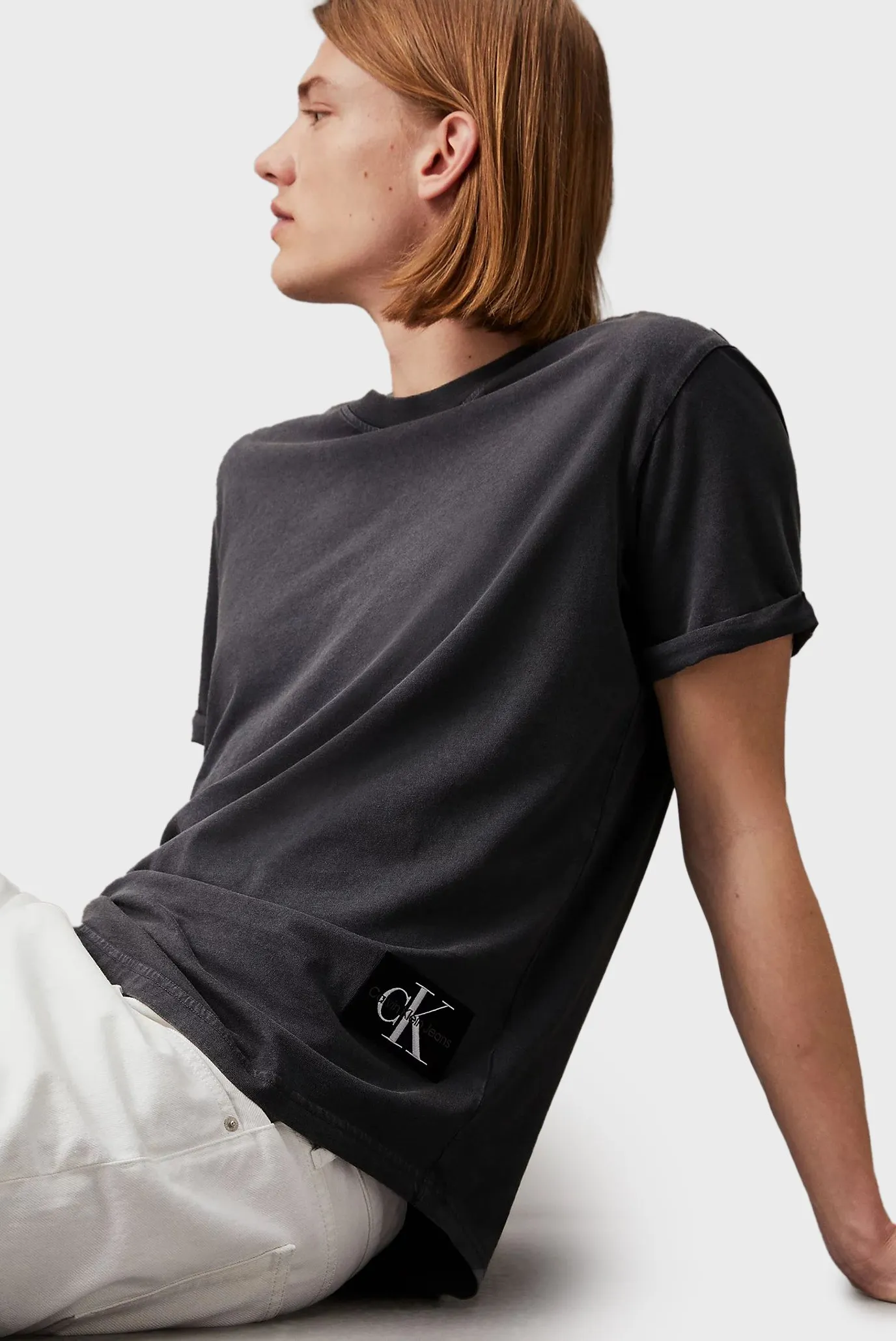 Мужская темно-серая футболка WASHED MONOLOGO BADGE TEE 4