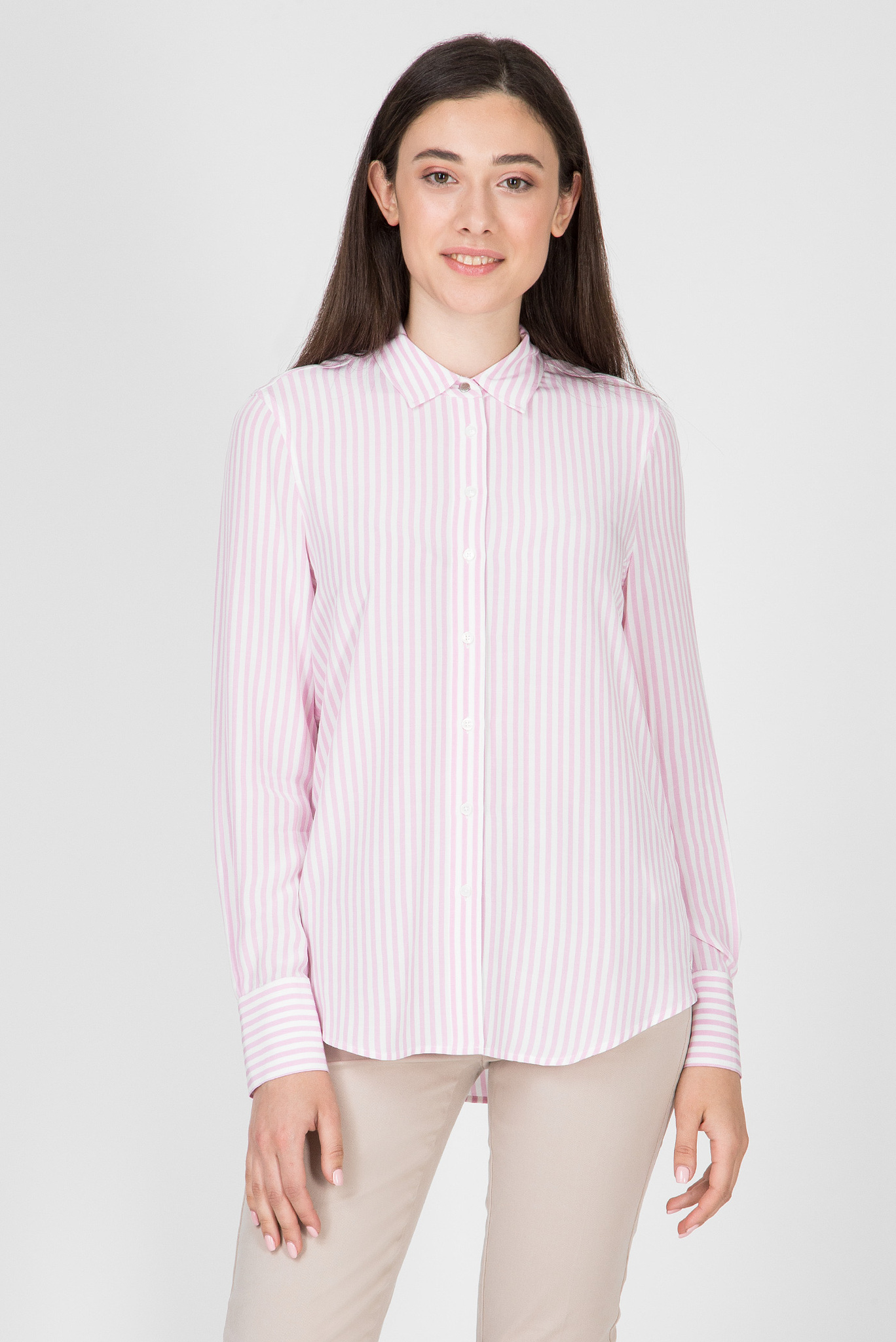 Женская розовая блуза в полоску FLEUR 1
