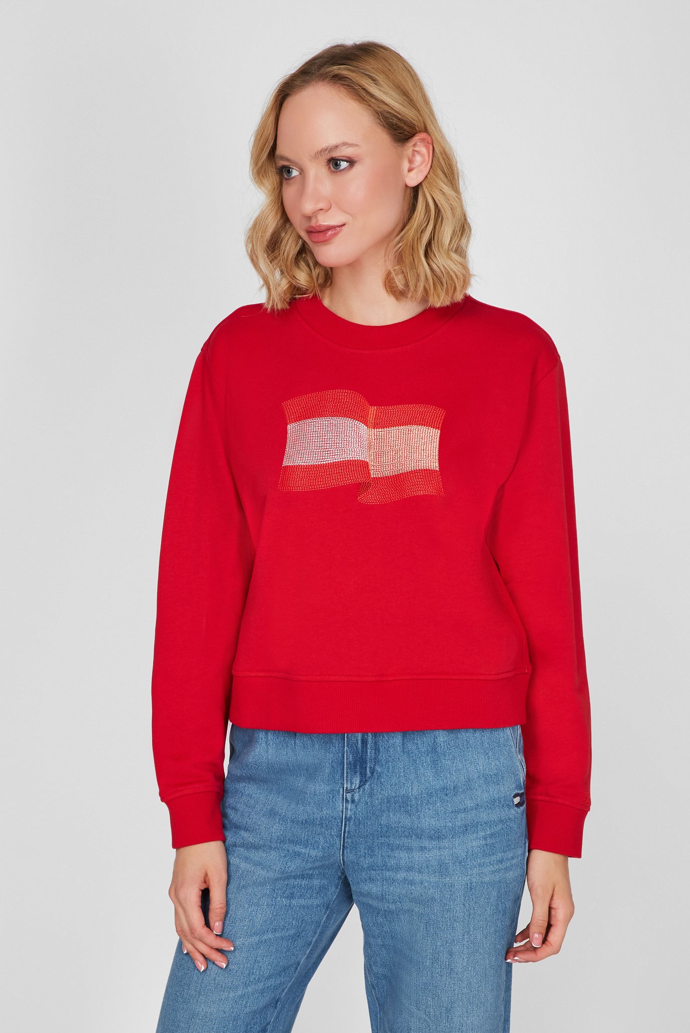 Женское красное свитшот ICON REGULAR C-NKTommy Hilfiger Женское красное свитшот ICON REGULAR C-NK 6