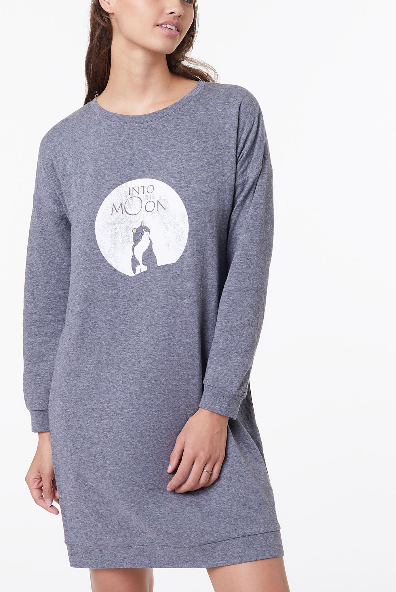 Женская серая ночная рубашка MERLA 5