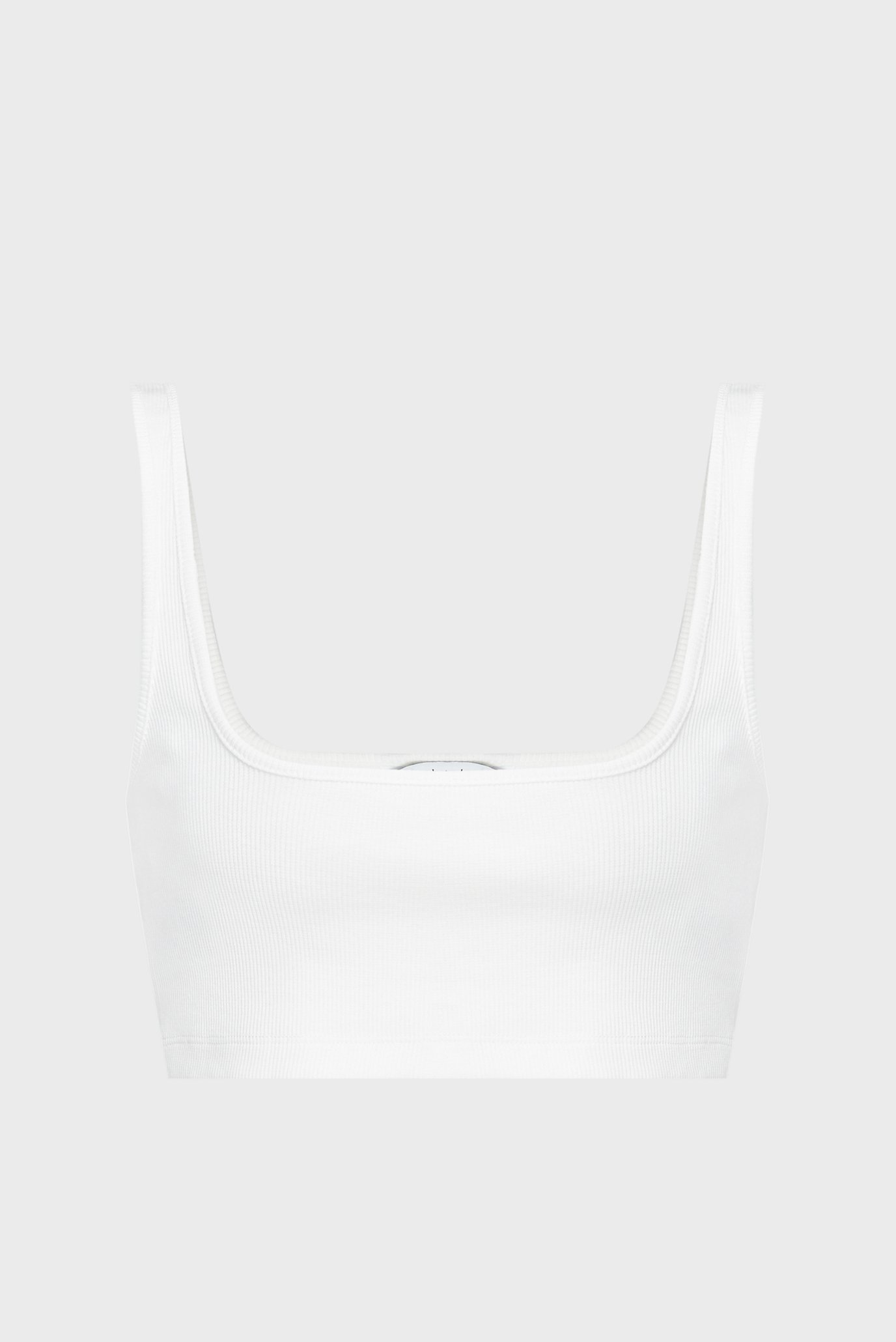 Женский белый топ LEATHER PATCH RIB BRALETTE 4