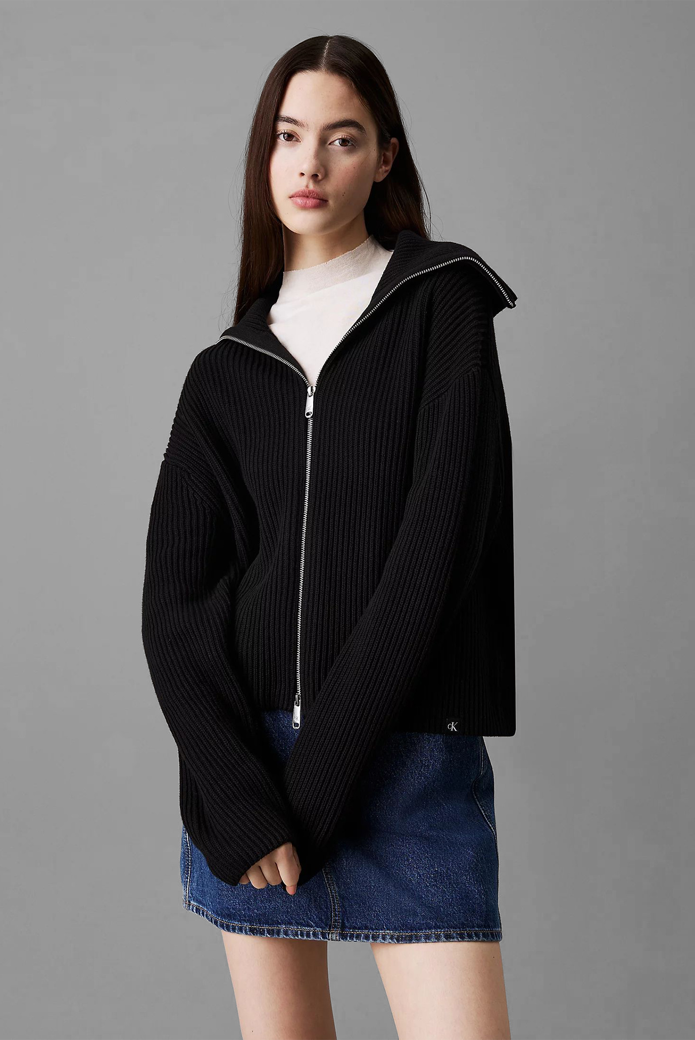 Кардиган/CHUNKY LOOSE SWEATER ZIP-THROUGH 1