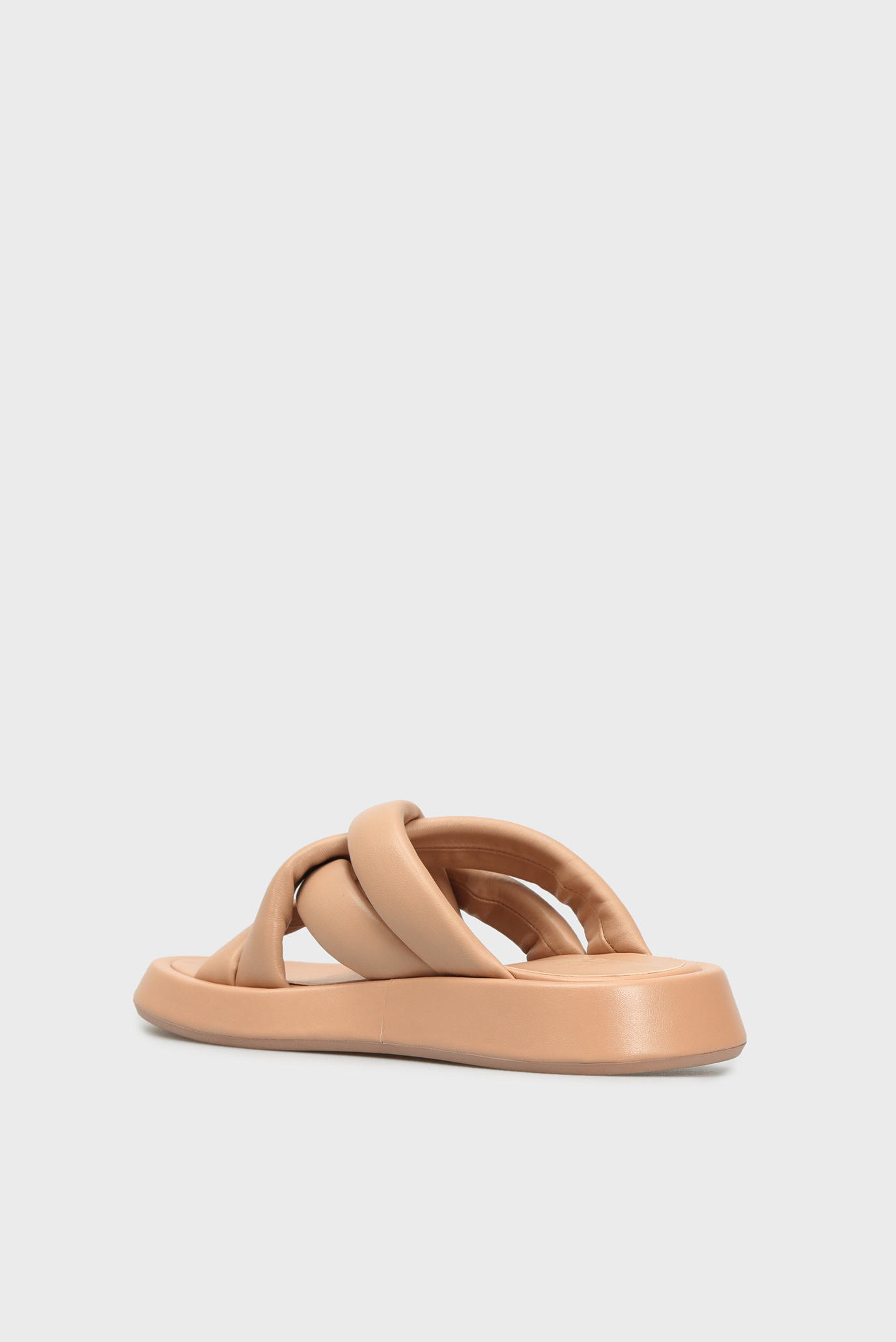 Женские бежевые кожаные слайдеры Campania 10