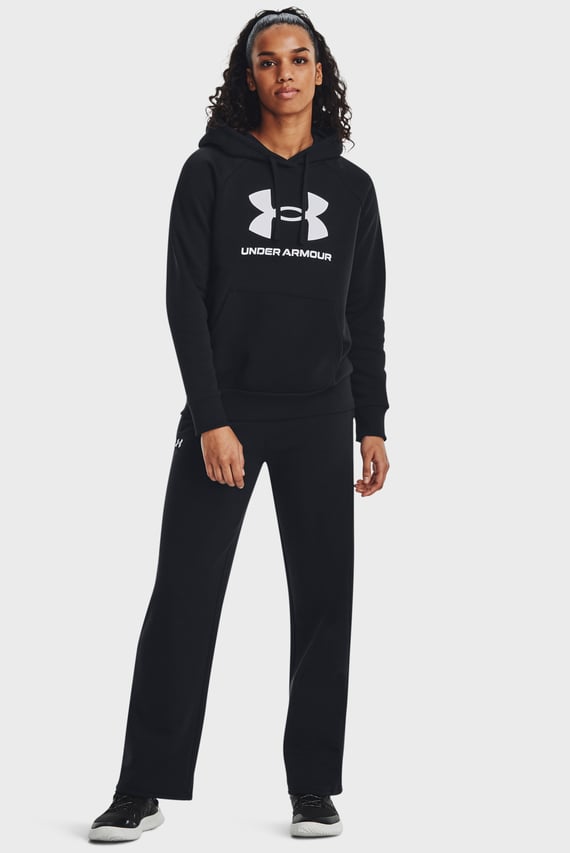 Женское черное худи UA Rival Fleece Big Logo Hdy