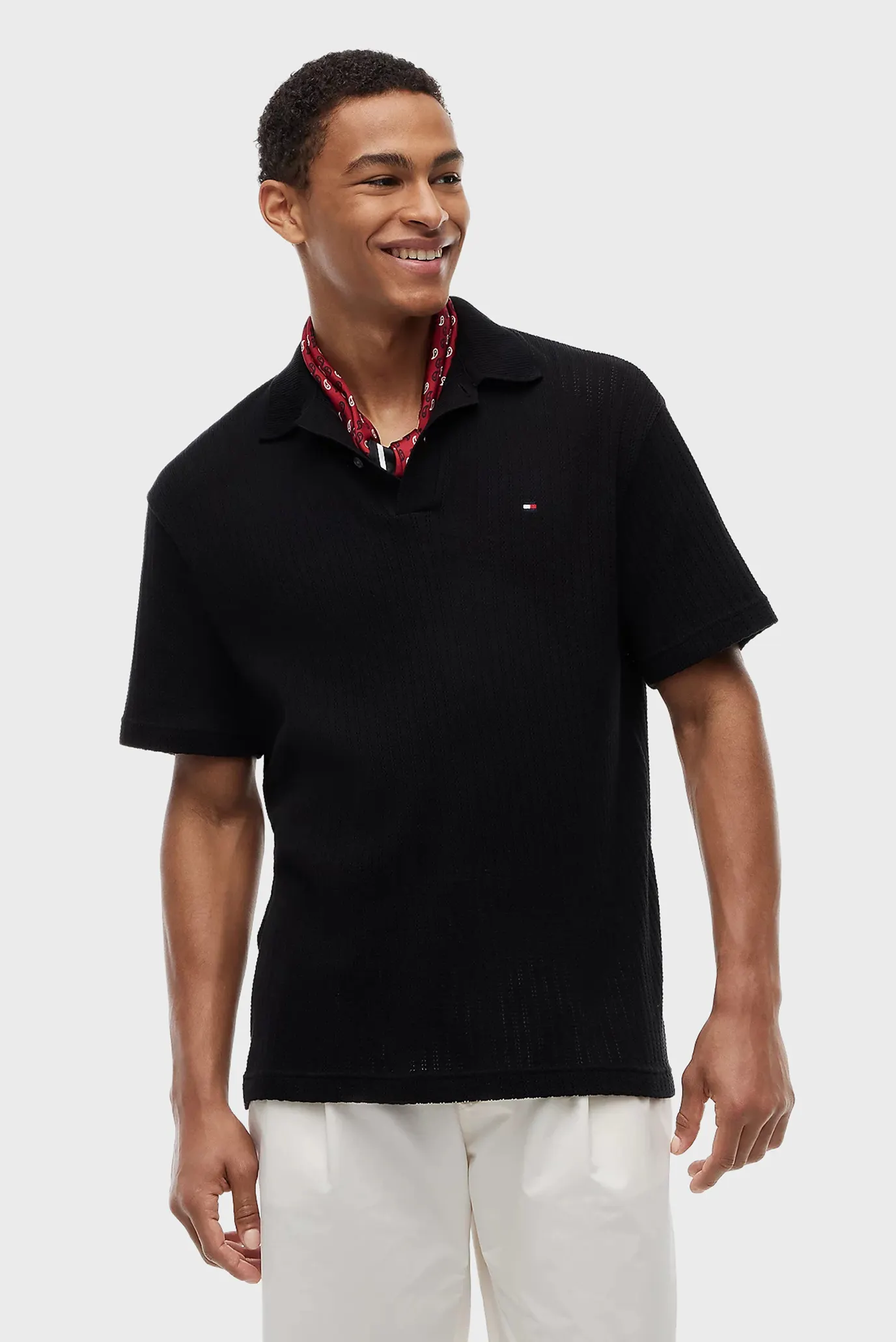 Поло OPEN KNIT RELAXED FIT POLO 1