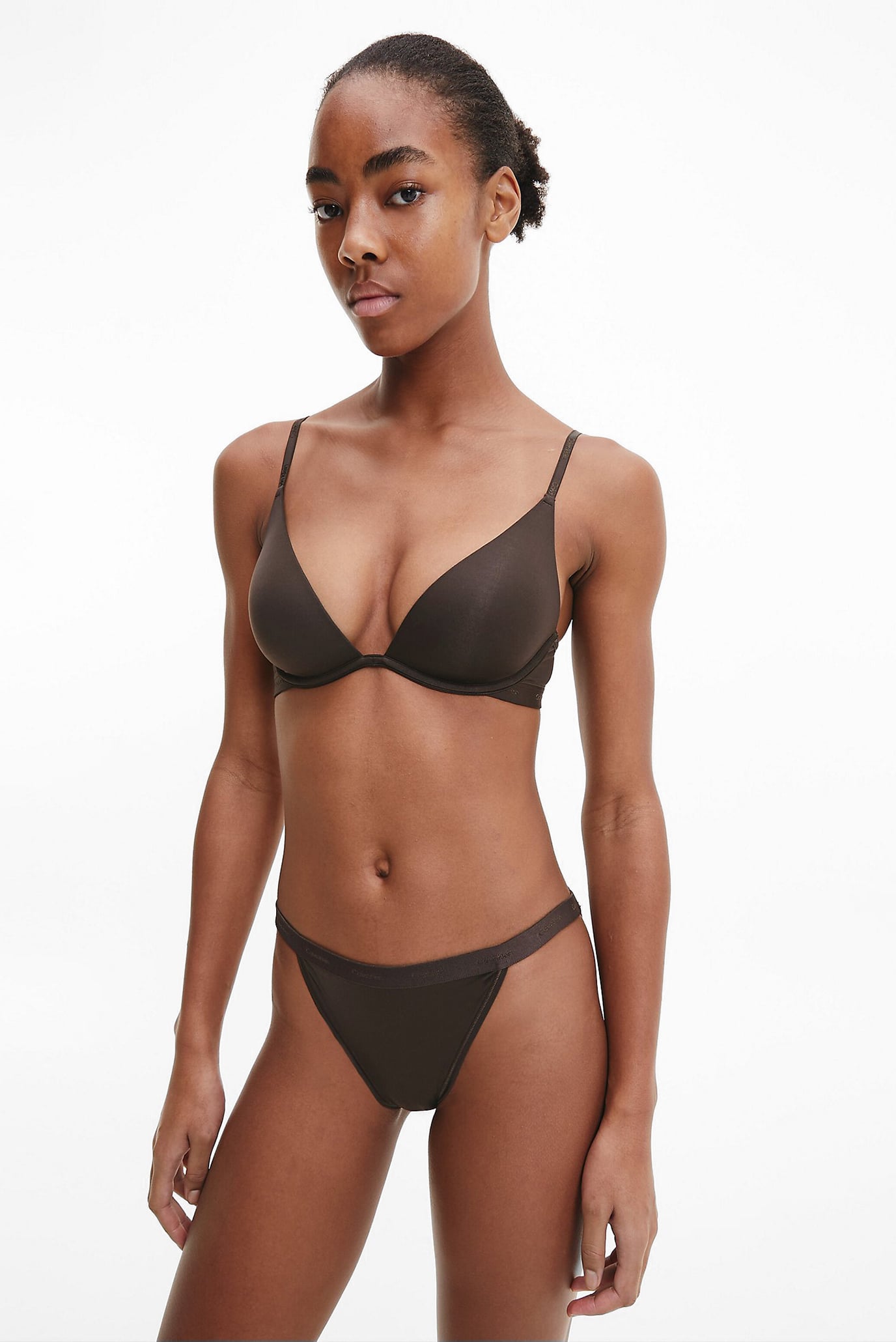 Женские коричневые трусики TANGA 2