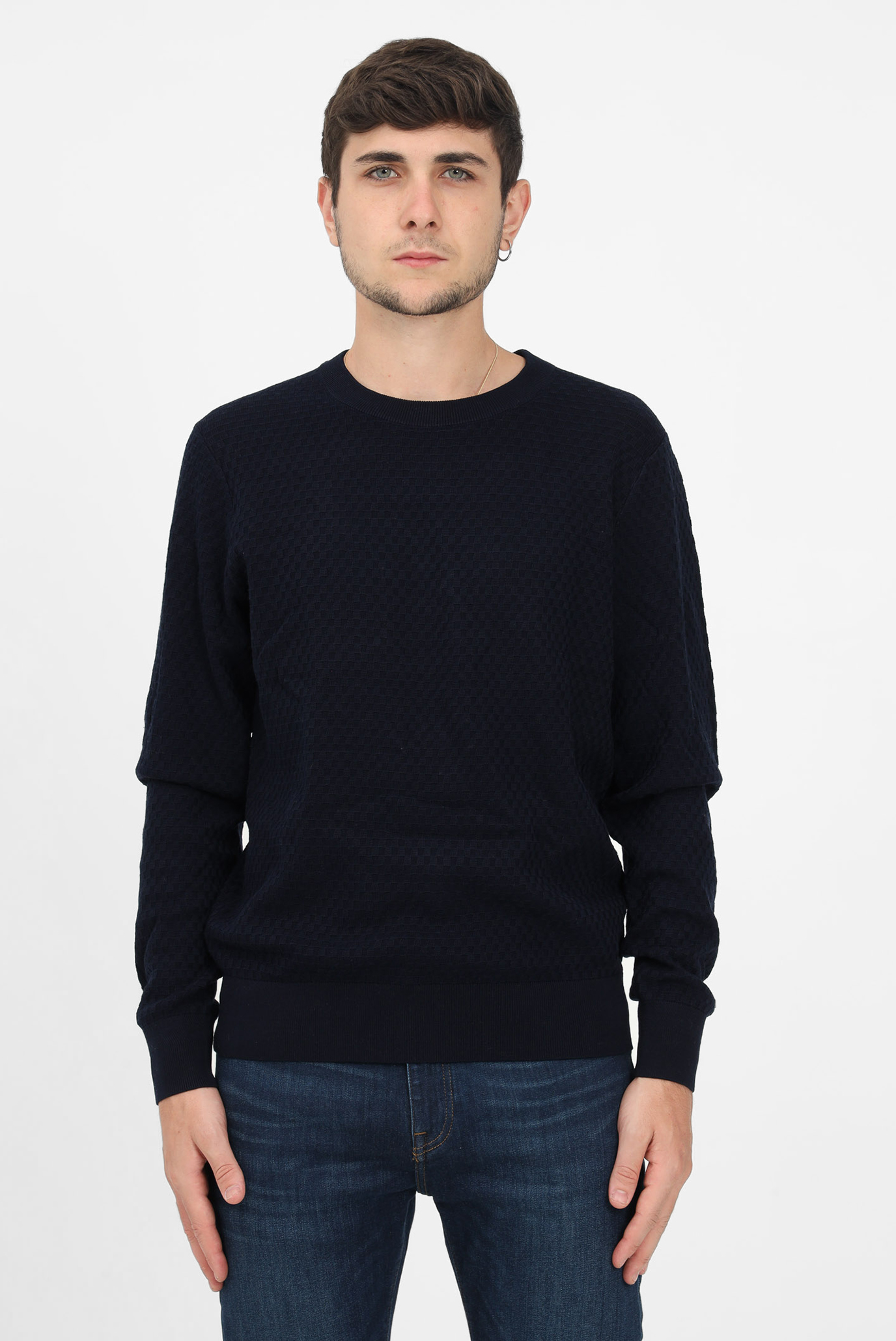 Мужской темно-синий джемпер GINGHAM STRUCTURE Tommy Hilfiger Мужской темно-синий джемпер GINGHAM STRUCTURE 4