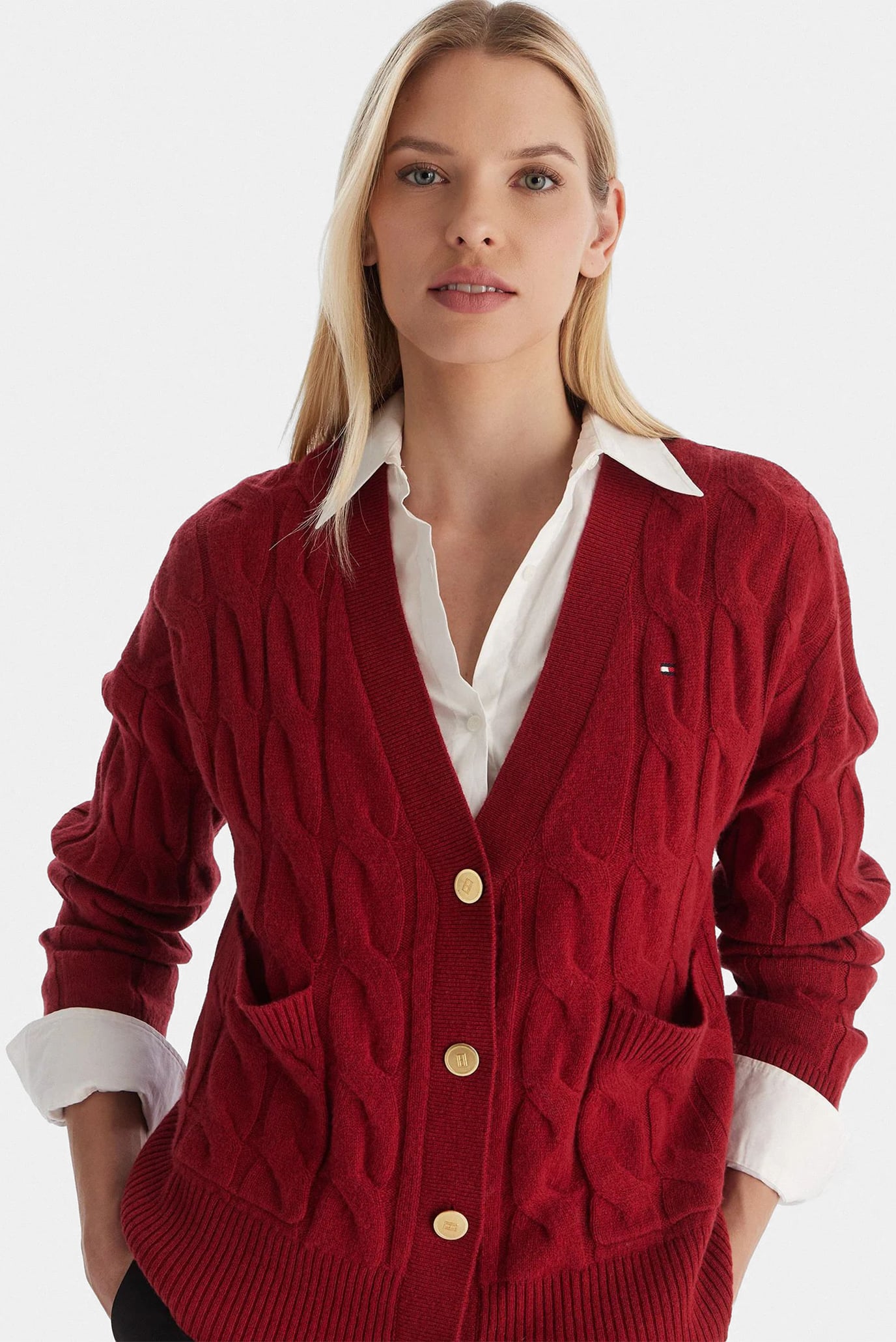 Кардиган SOFT WOOL CABLE V-NK LS CARDI 5