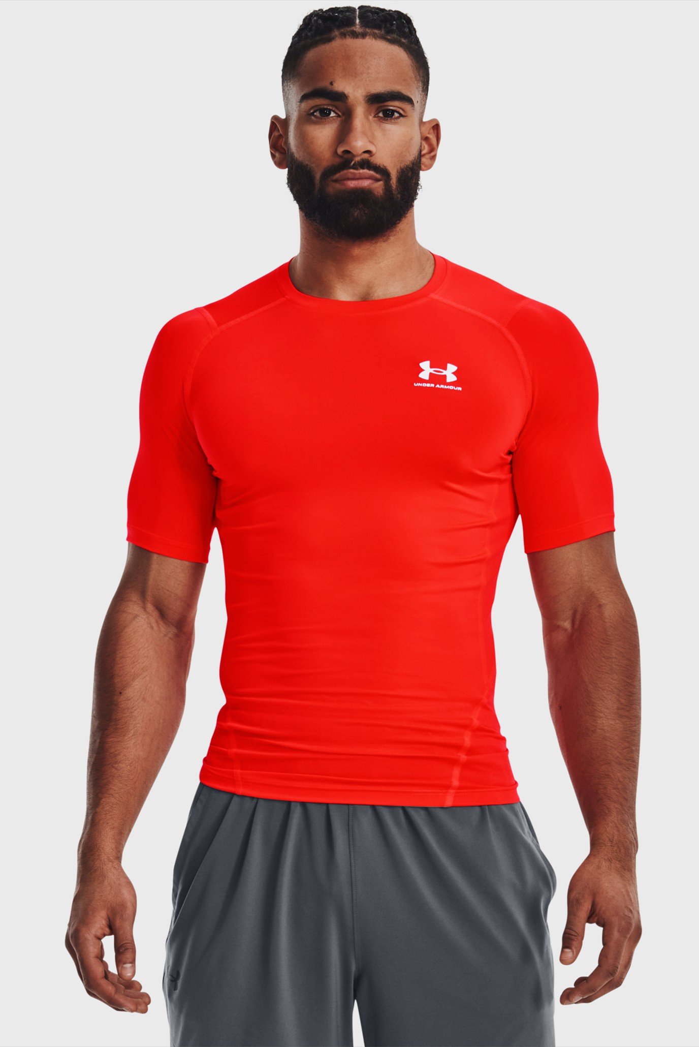 Мужская красная футболка UA HG Armour Comp SS 1