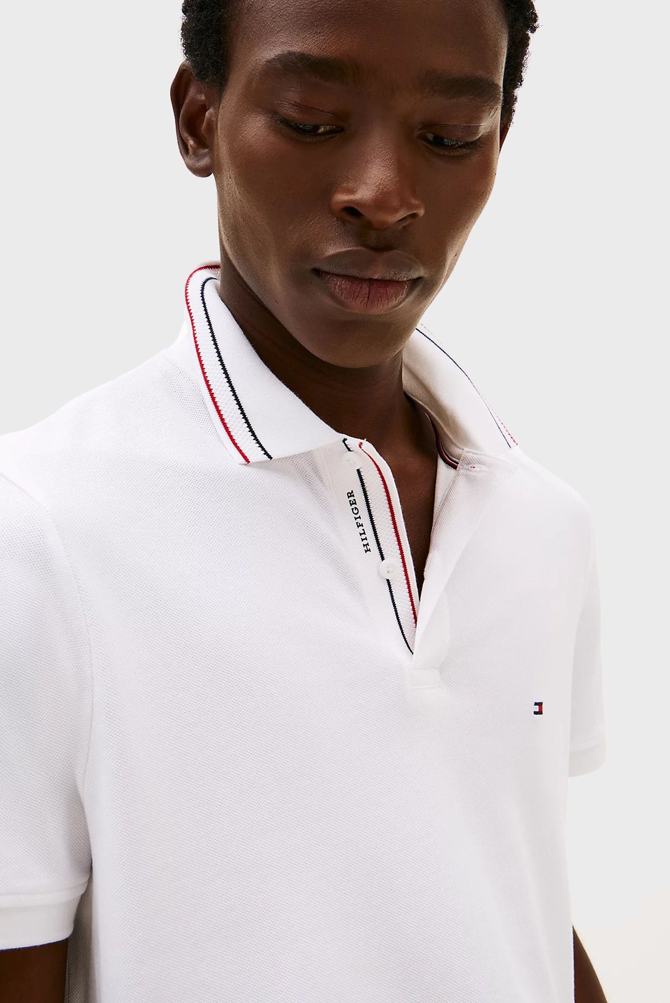 Мужское белое поло PLACKET INTEREST REGTommy Hilfiger Мужское белое поло PLACKET INTEREST REG 4