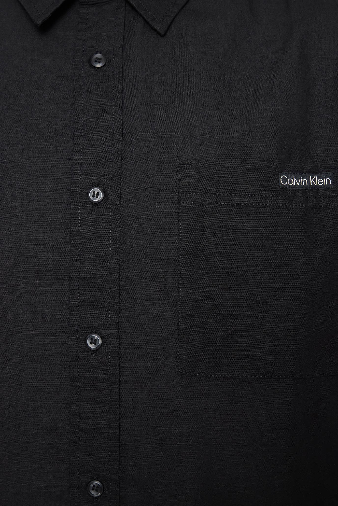 Мужская черная льняная рубашка LINEN COTTON S S SHIRT 3