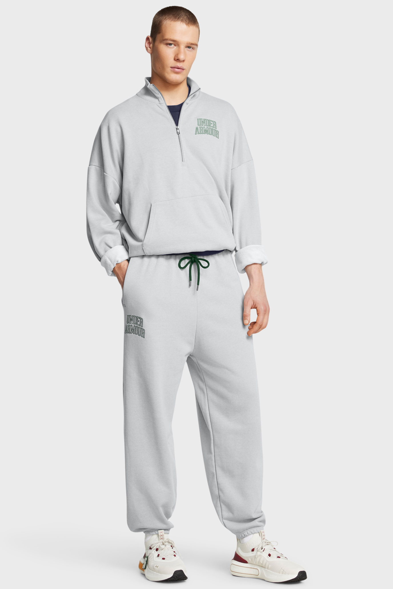 Мужские серые спортивные брюки UA Icon HWT Terry OS Pant 2