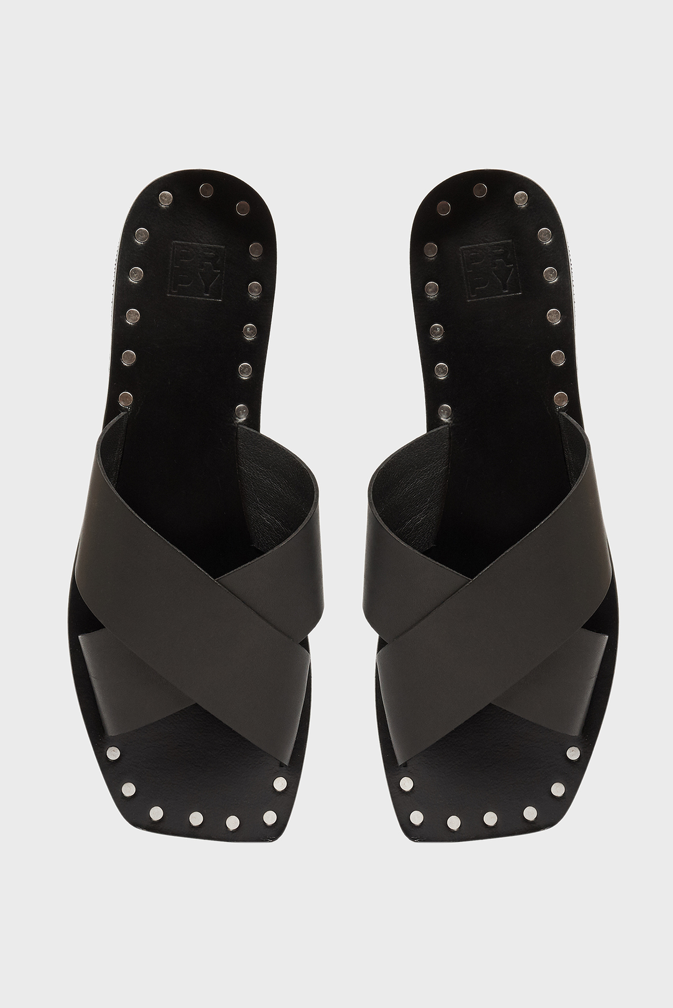 Женские черные кожаные слайдеры Adrianna 5