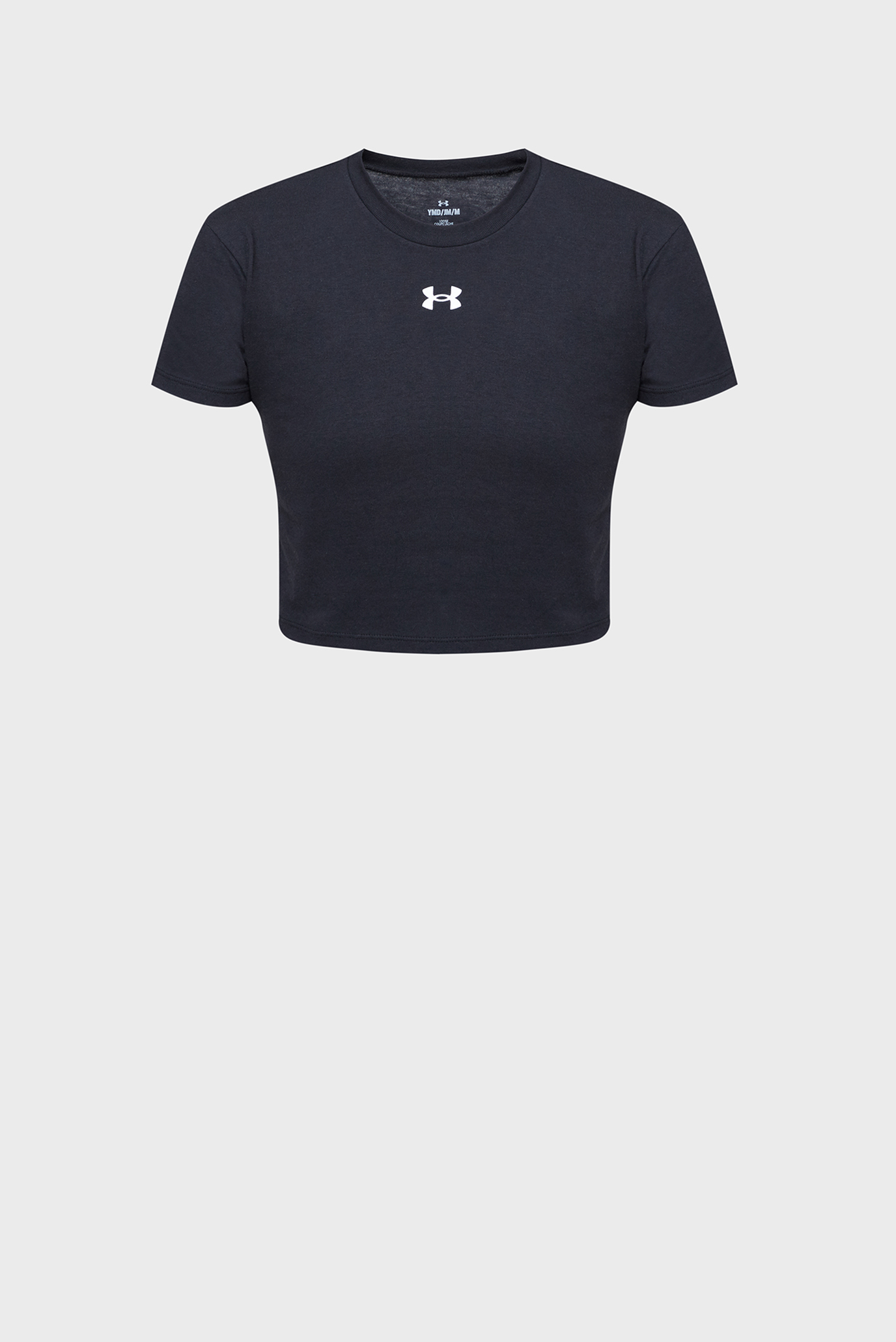 Детская черная футболка UA CROP SPORTSTYLE LOGO SS 3