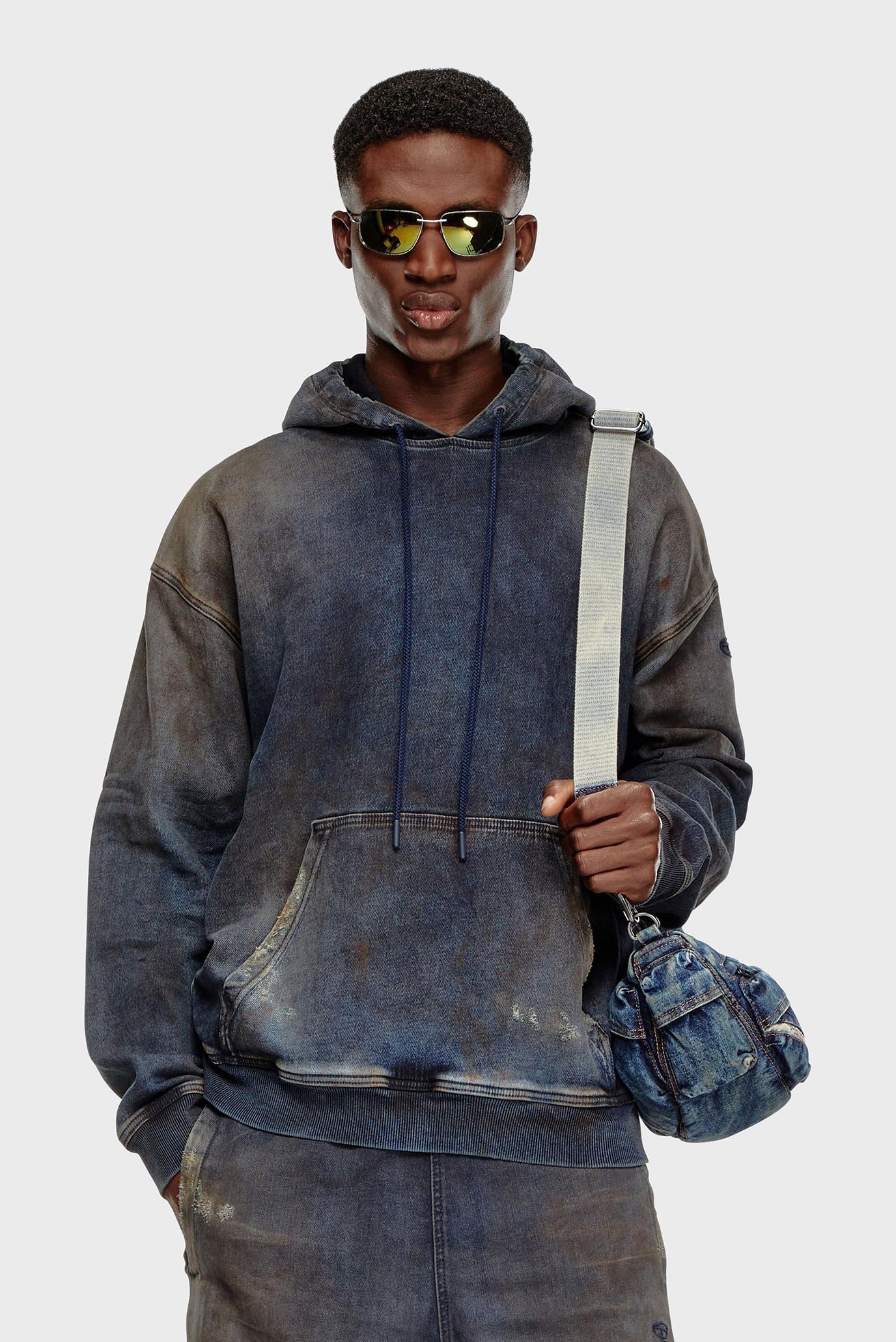 Синее худи D-UM-RIB TRACK FELPA (унисекс) 3